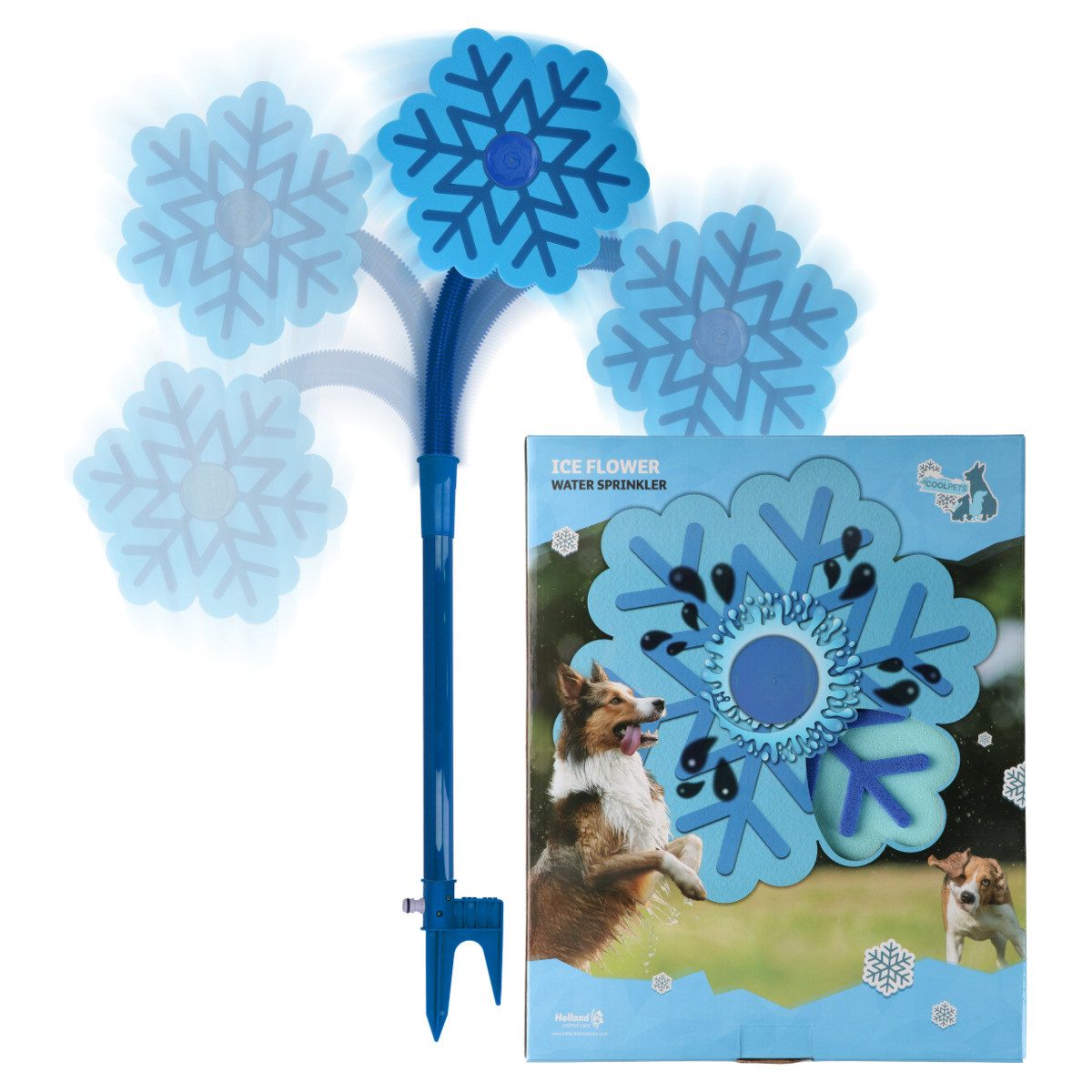 Holland Animal Care Wasserspielzeug Ice Flower Sprühgerät blau