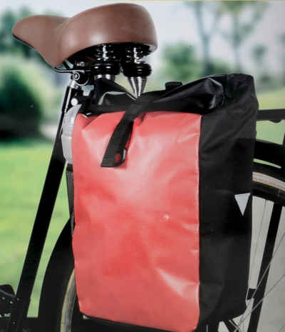 Dunlop Fahrradtasche für Gepäckträger (umrüstbar zur Schultertasche), Fahrrad Gepäckträgertasche, reflektierendes Stoffdreieck an der Seite