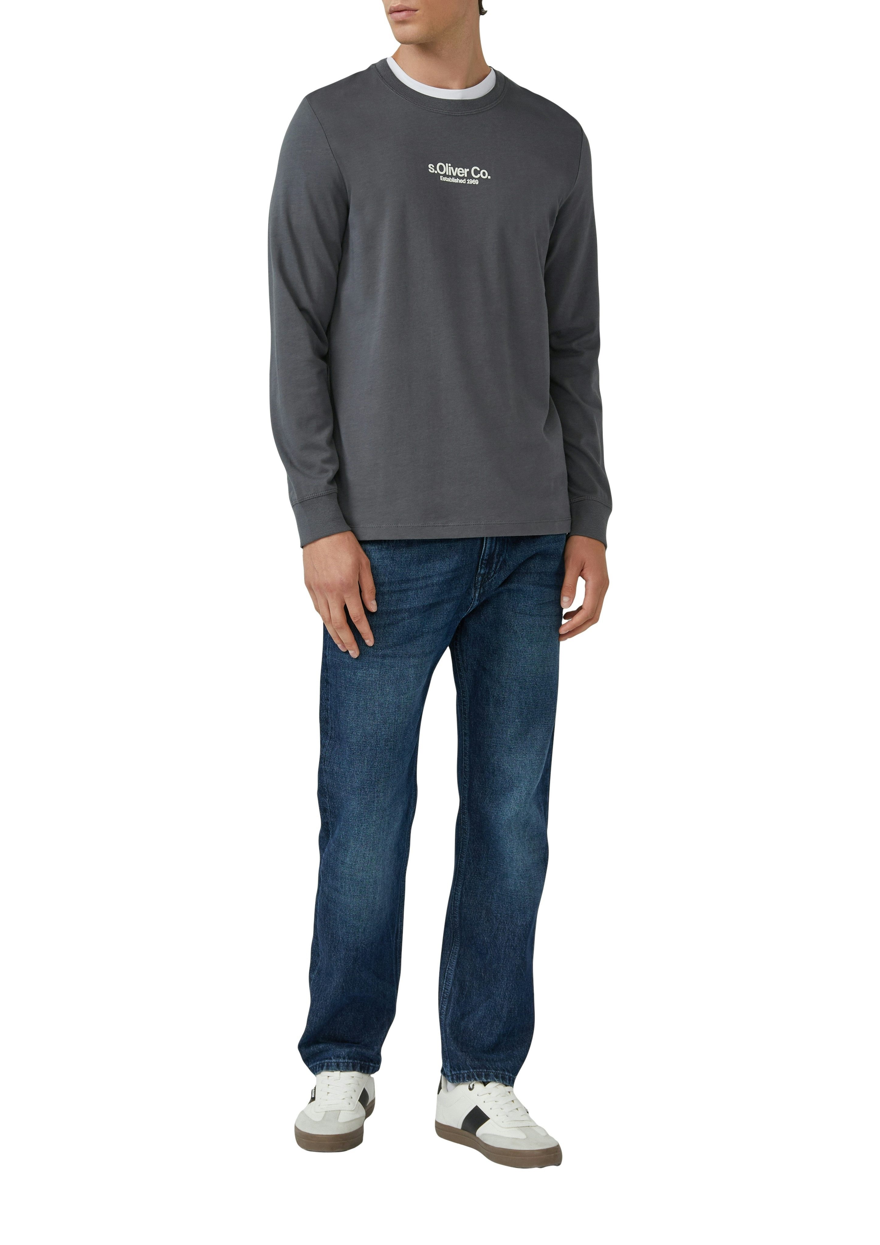 s.Oliver Langarmshirt mit Logo Schriftzug – Bild 3 von 4