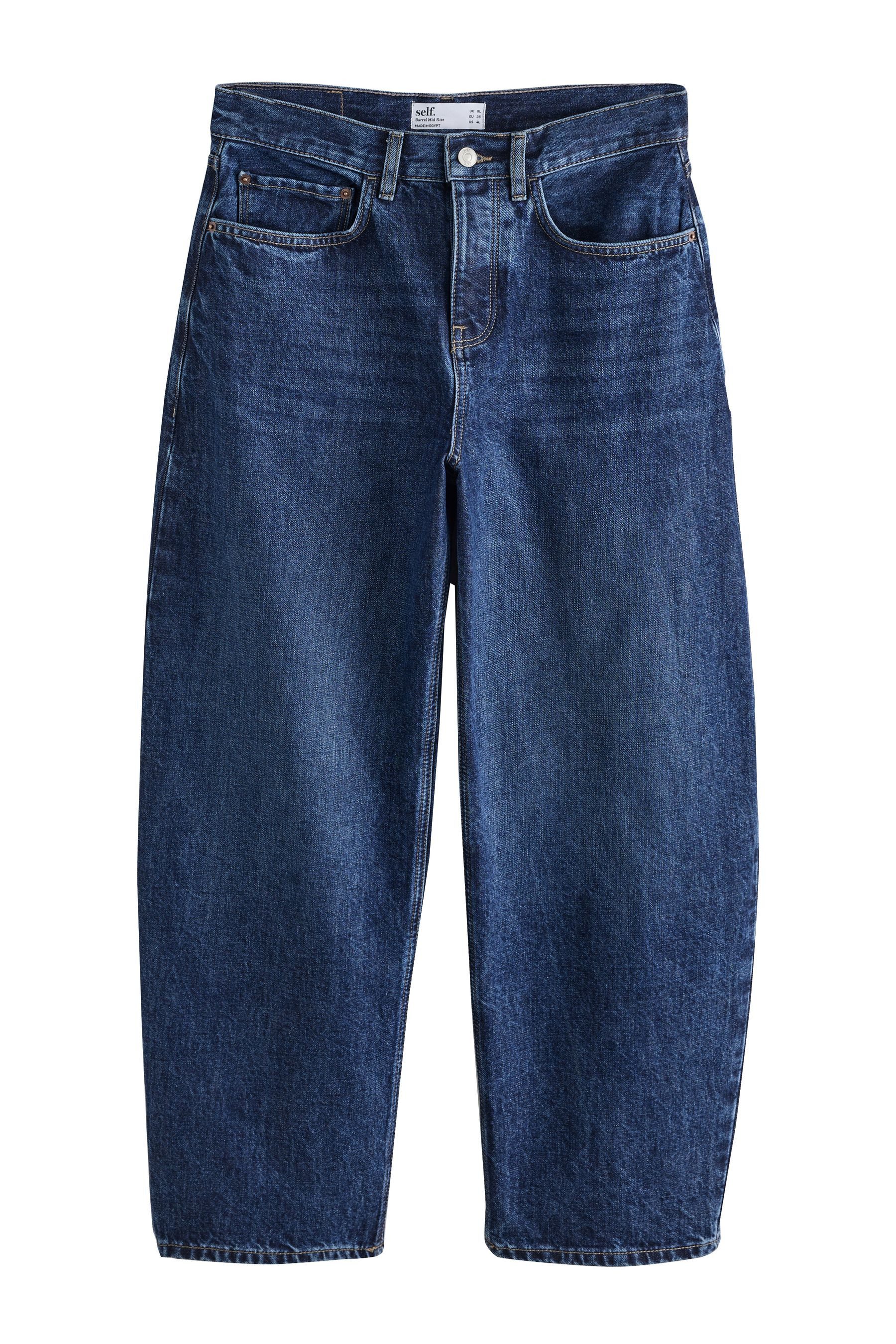 self Weite Jeans self. Jeans im Barrel Fit, Kurzgröße (1-tlg)