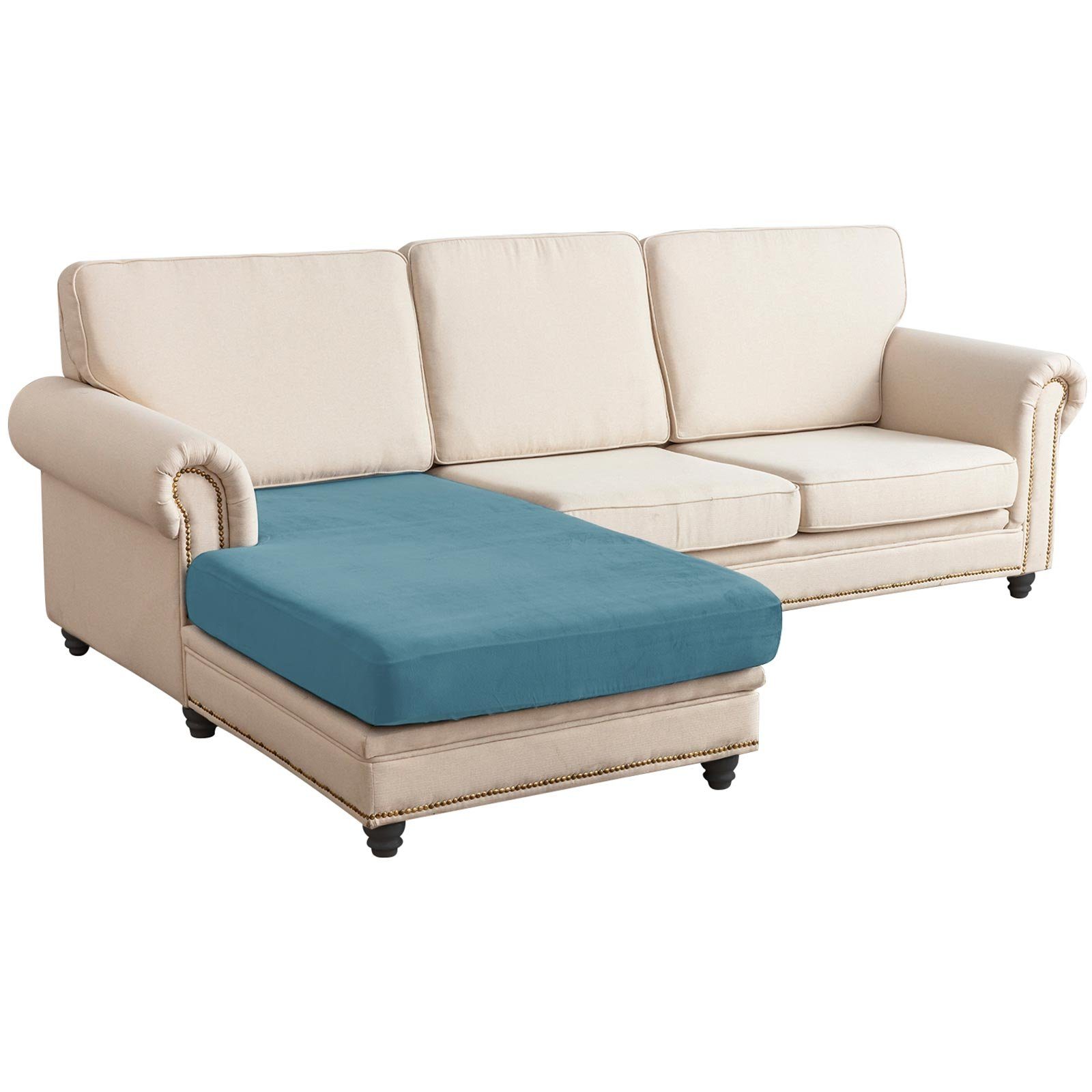 BTTO Sofabezug Sofa überzug,Samt Sofabezug Futonbezug,Stretch Couch überzug, Dicke Sofahusse L Form,Sofa Abdeckung Slipcover,3/4 sitzer