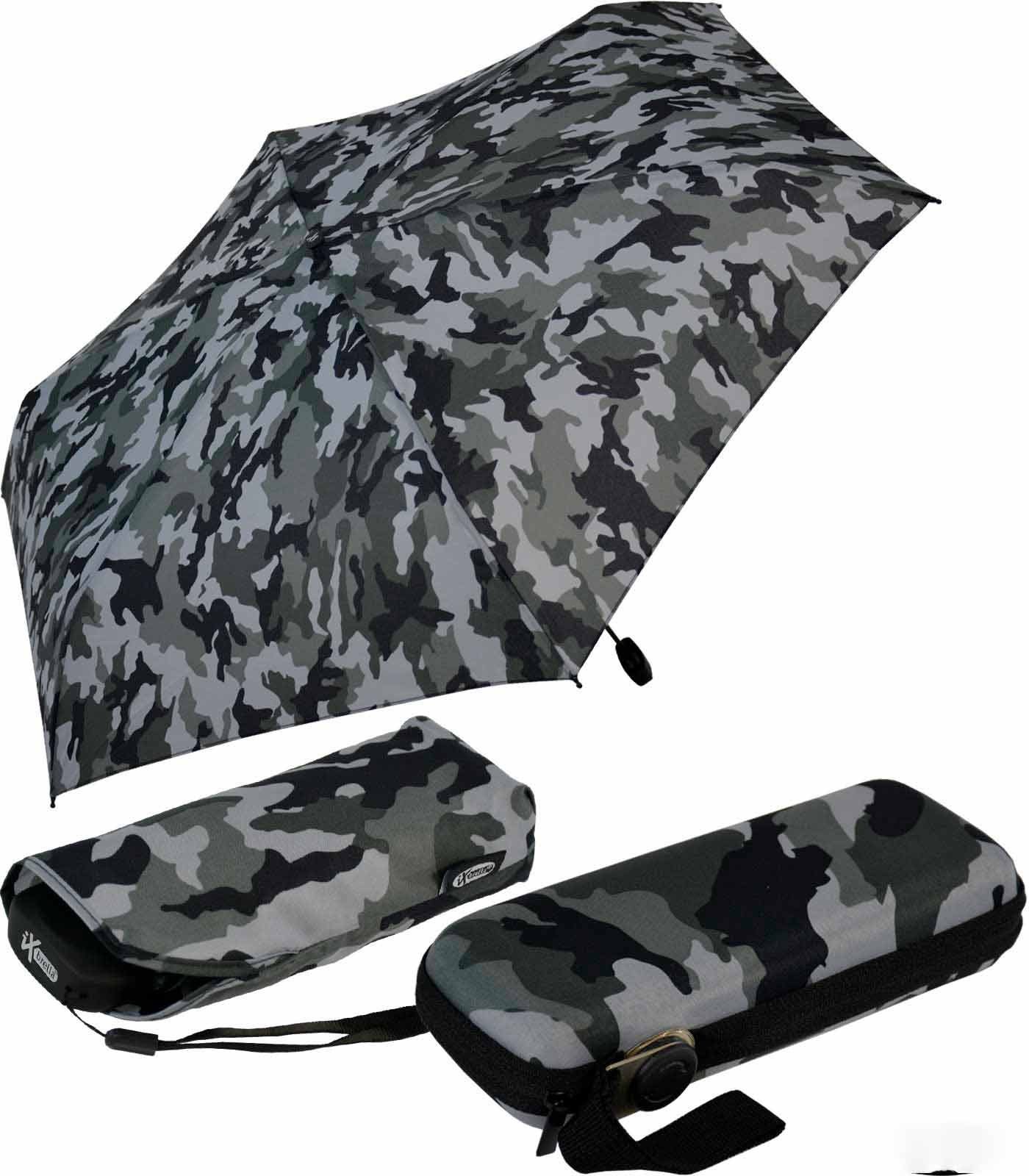 iX-brella Taschenregenschirm Super Mini Schirm mit großem Dach 94cm - Camouflage, super-mini stone