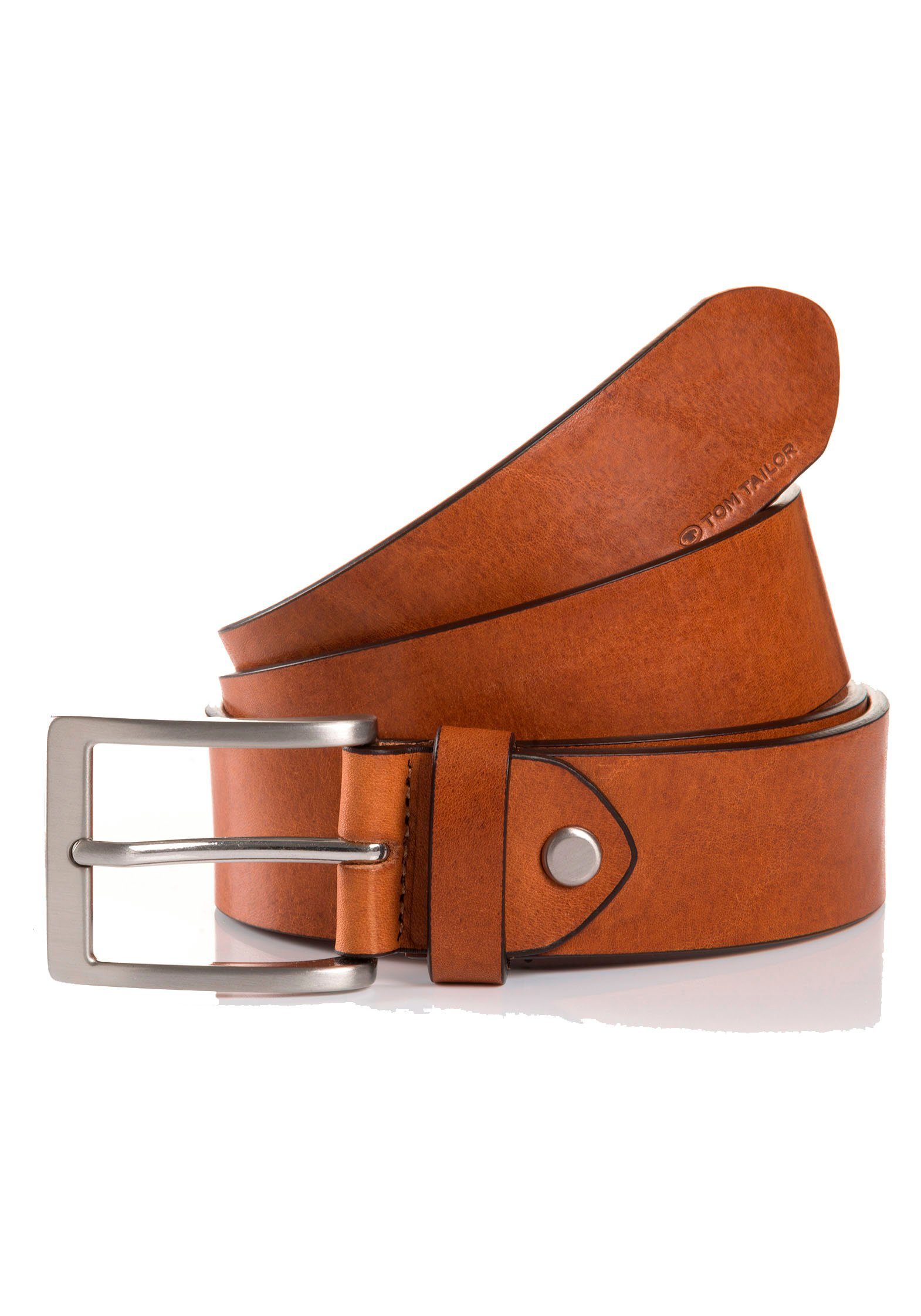 TOM TAILOR Ledergürtel TTJADEN 3,5 cm breiter Herrengürtel, ideal zu Jeans günstig online kaufen
