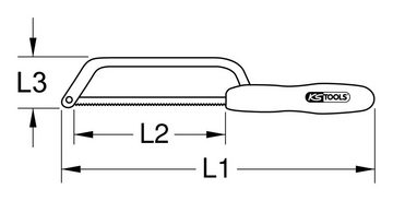 KS Tools Bügelsäge, Metallbügelsäge mit Schutzisolierung, 280 mm