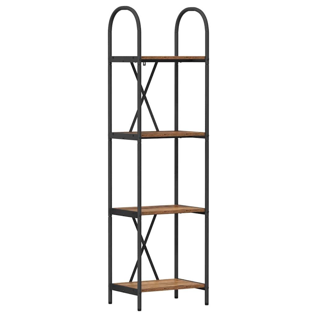 furnicato Bücherregal 40 x 30 x 146 cm Altholz, Stabiles Standregal mit 4 Ebenen für dein Wohnzimmer oder Büro