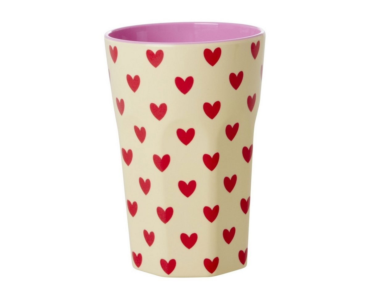 rice Becher Großer Melaminbecher „Darling Hearts“, 400 ml, spülmaschinenfest
