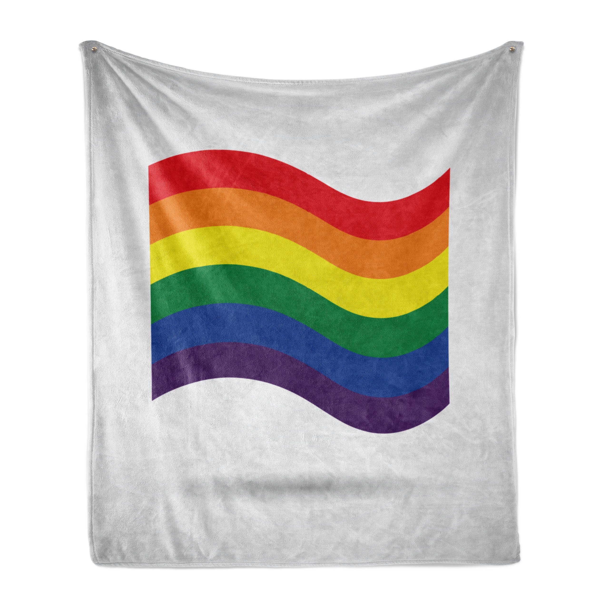 Wohndecke Gemütlicher Plüsch für den Innen- und Außenbereich, Abakuhaus, Stolz Winken Homosexuell Flagge Illustration