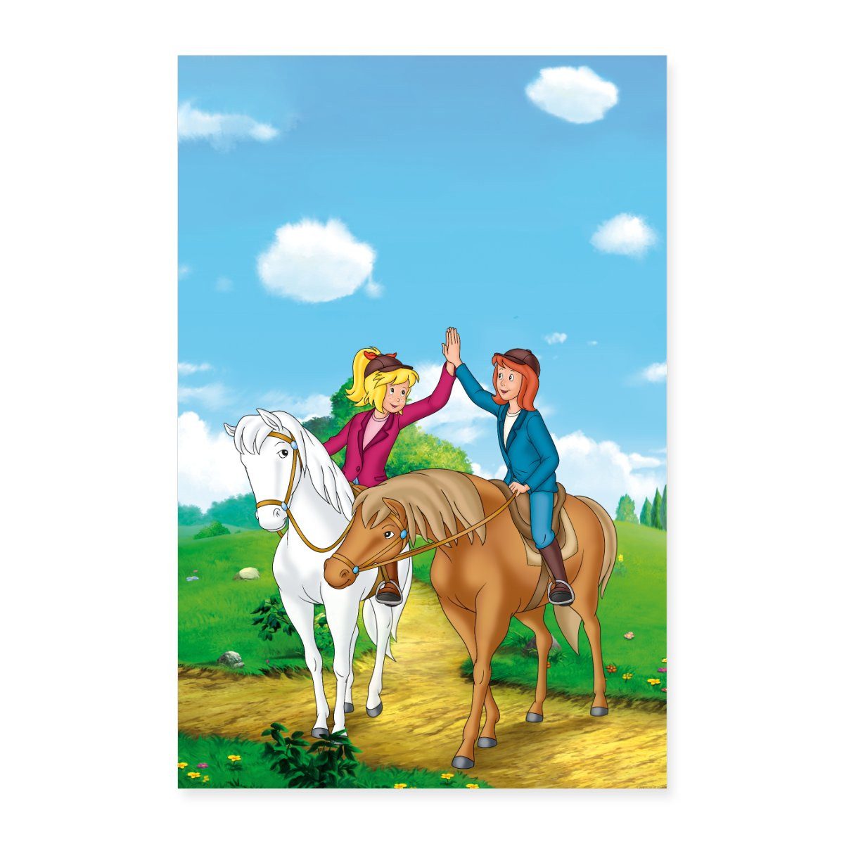 Spreadshirt Poster Bibi und Tina Geben sich High Five Poster 40x60 cm