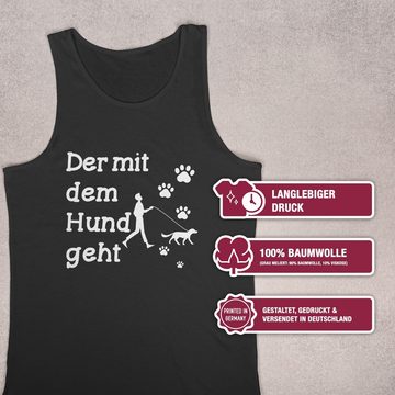 Shirtracer Tanktop Der mit dem Hund geht Pfoten weiß Sprüche Statement mit Spruch