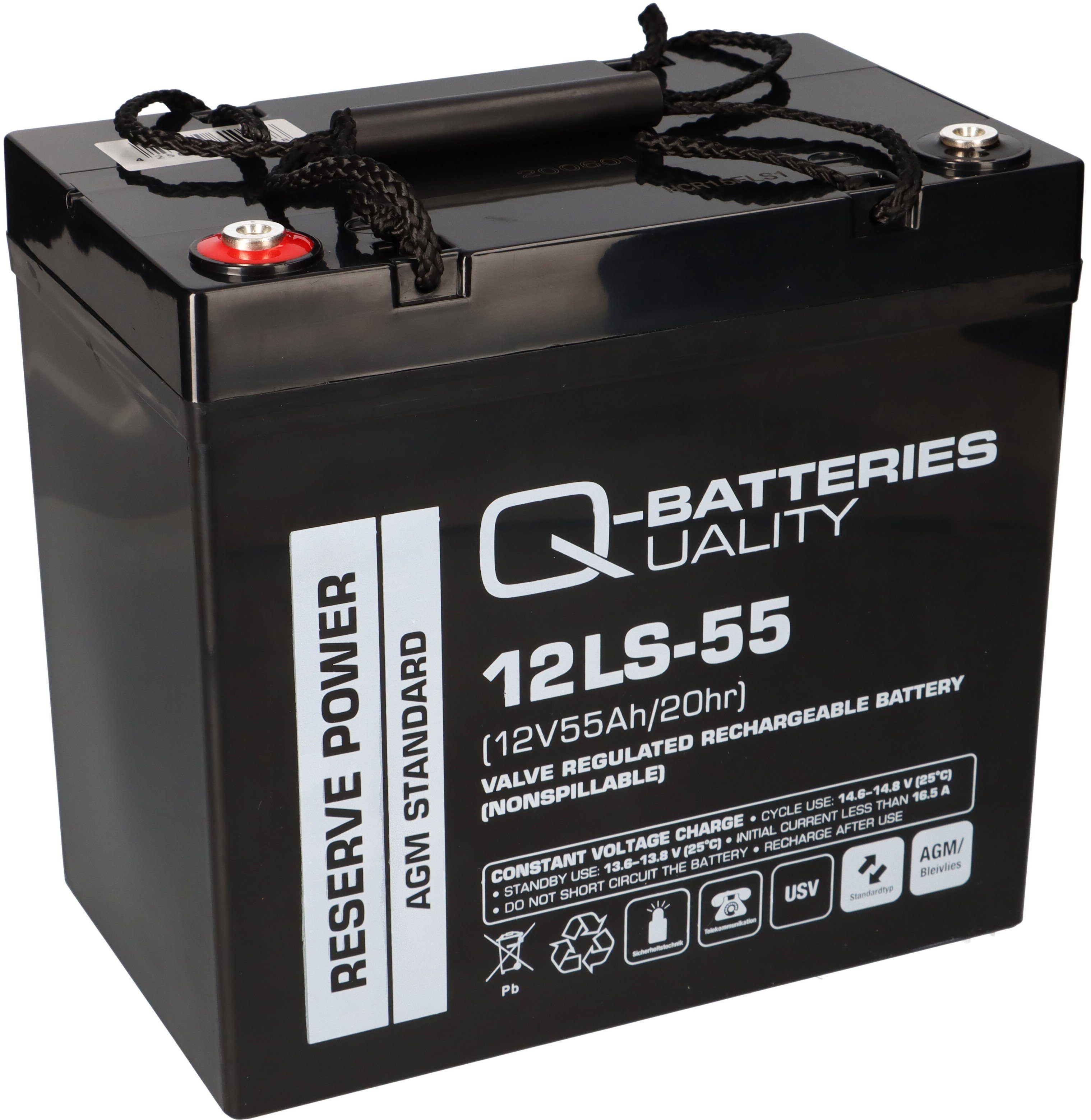 Q-Batteries Q-Batteries 12LS-55 / 12V Standard-Typ 10 55Ah - Bleiakkus Blei Akku AGM VRLA
