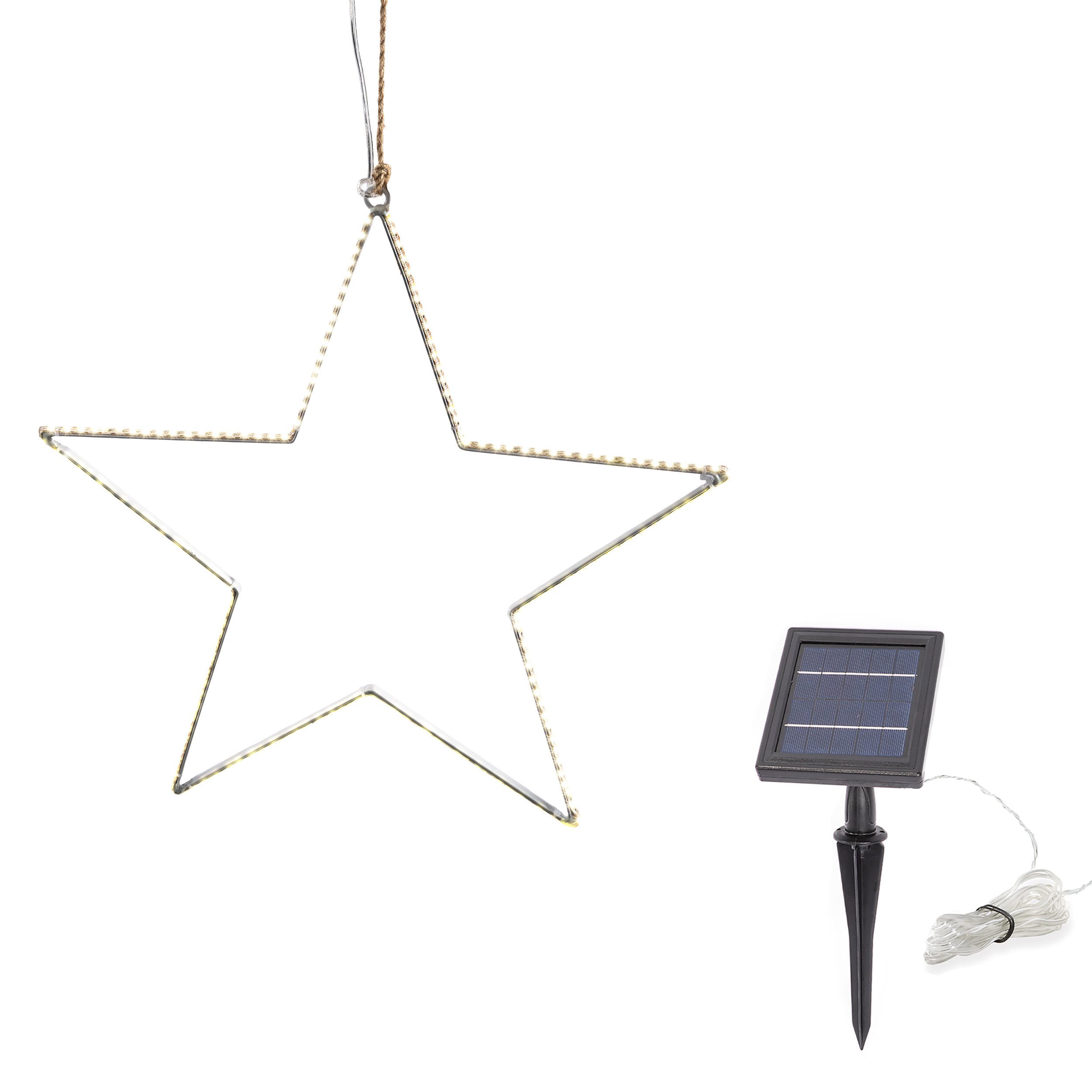 esotec LED-Hängeleuchte Solar Leuchtstern Ø40cm 180LEDs warmweiß Metall Weihnachtsdeko 103414