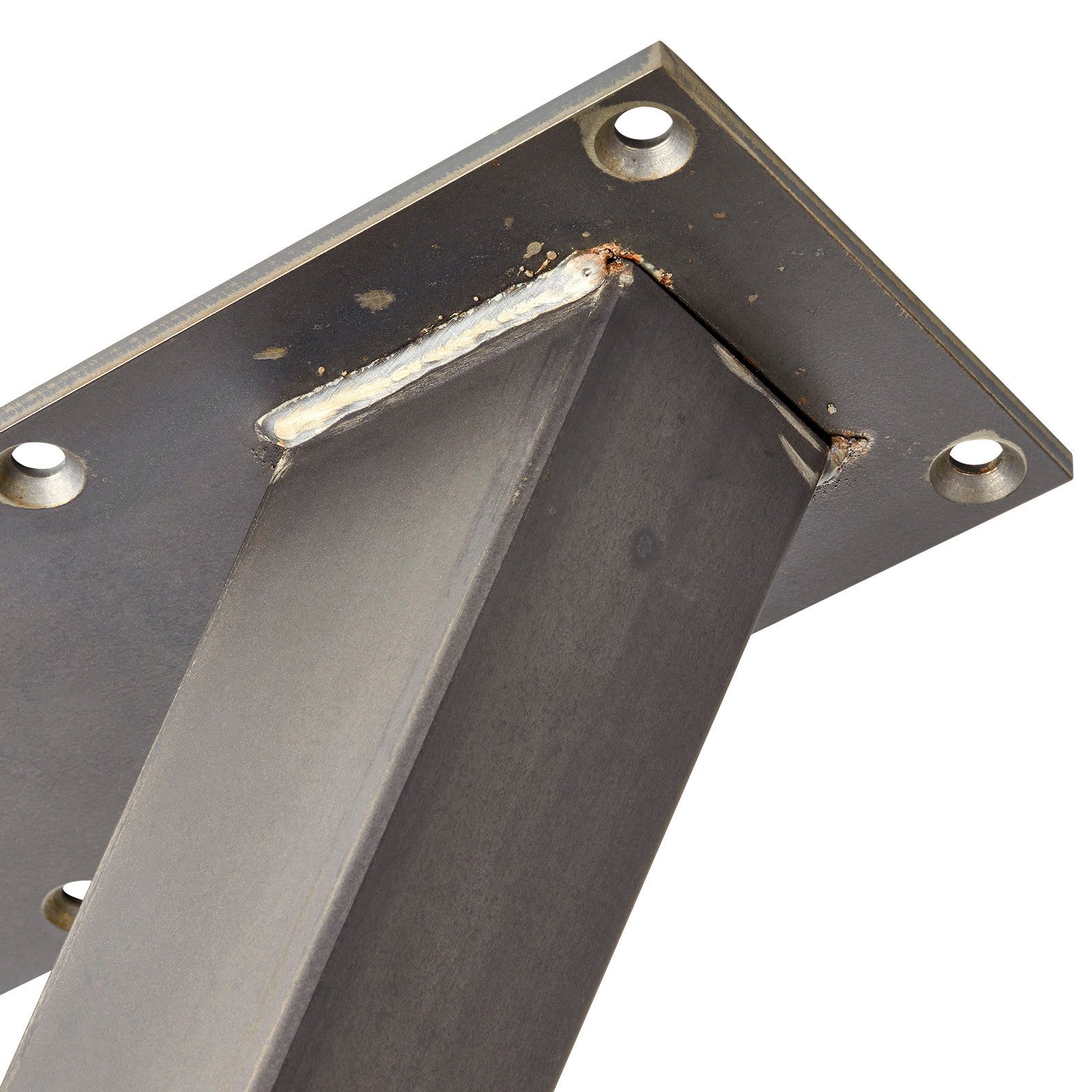 SO-TECH® Möbelfuß Tischgestell Bankgestell Bankuntergestell Tischkufe, (1-St), X-Form Stahl used look Profil 50 x 50mm Höhe 420mm Tiefe 345mm