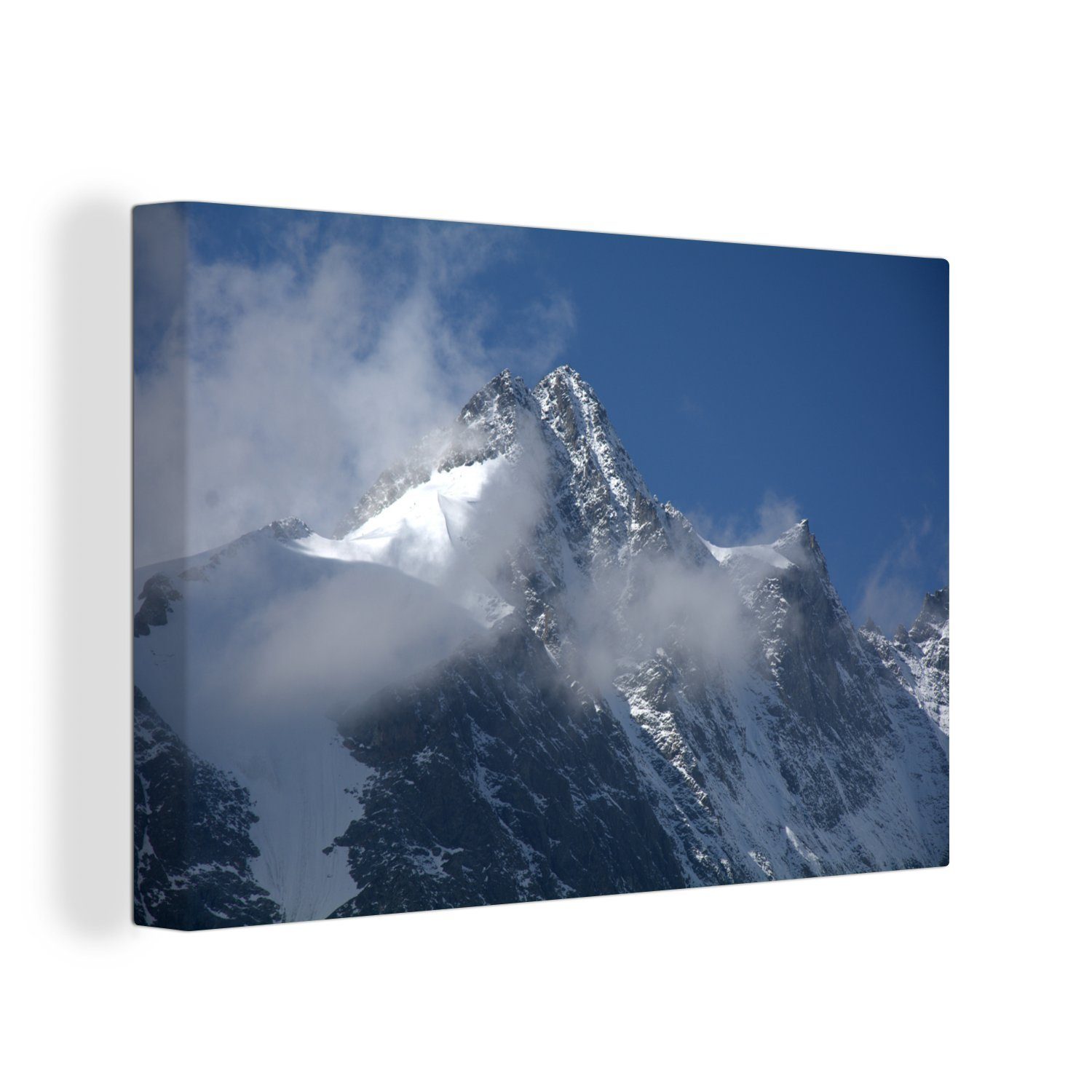 OneMillionCanvasses® Leinwandbild Pasterze-Gletscher umgeben von Wolken im Nationalpark Hohe Tauern, (1 St), Wandbild Leinwandbilder, Aufhängefertig, Wanddeko, 30x20 cm