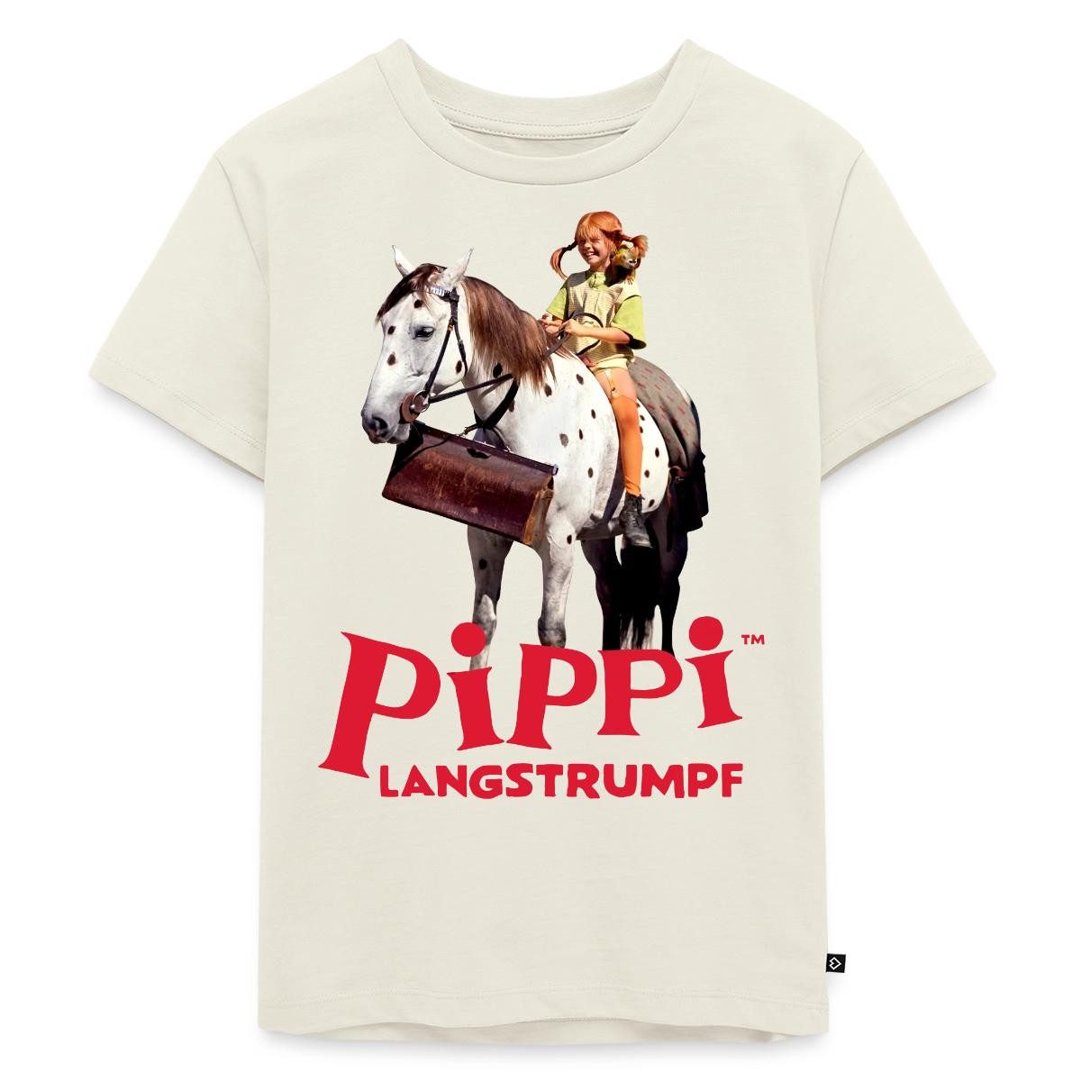Spreadshirt T-Shirt Pippi Langstrumpf Reitet Auf Kleiner Onkel Kinder Premium T-Shirt (1-tlg)