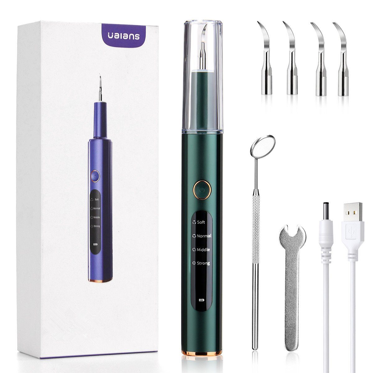 Monemey Zahnsteinentferner Zahnreinigung Set, Zahnbürsten für Haustiere, 5 Reinigungsmodi und 4 Reinigungsköpfe, Zahnreinigungsset Elektrische Zahnbürste für Hunde und Katzen