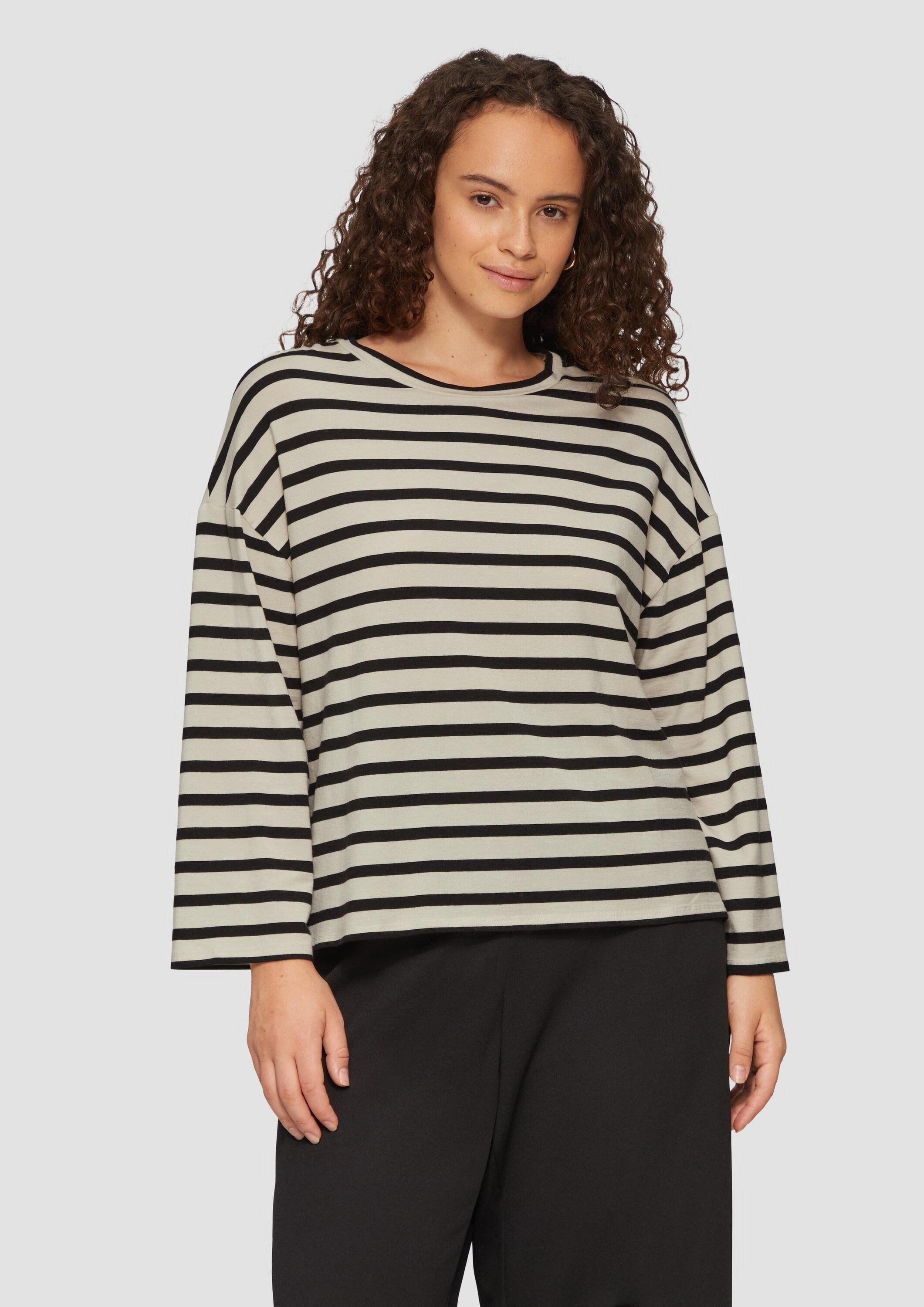 QS 3/4-Arm-Shirt T-Shirt Cropped Langarmshirt aus Lyocellmix günstig online kaufen