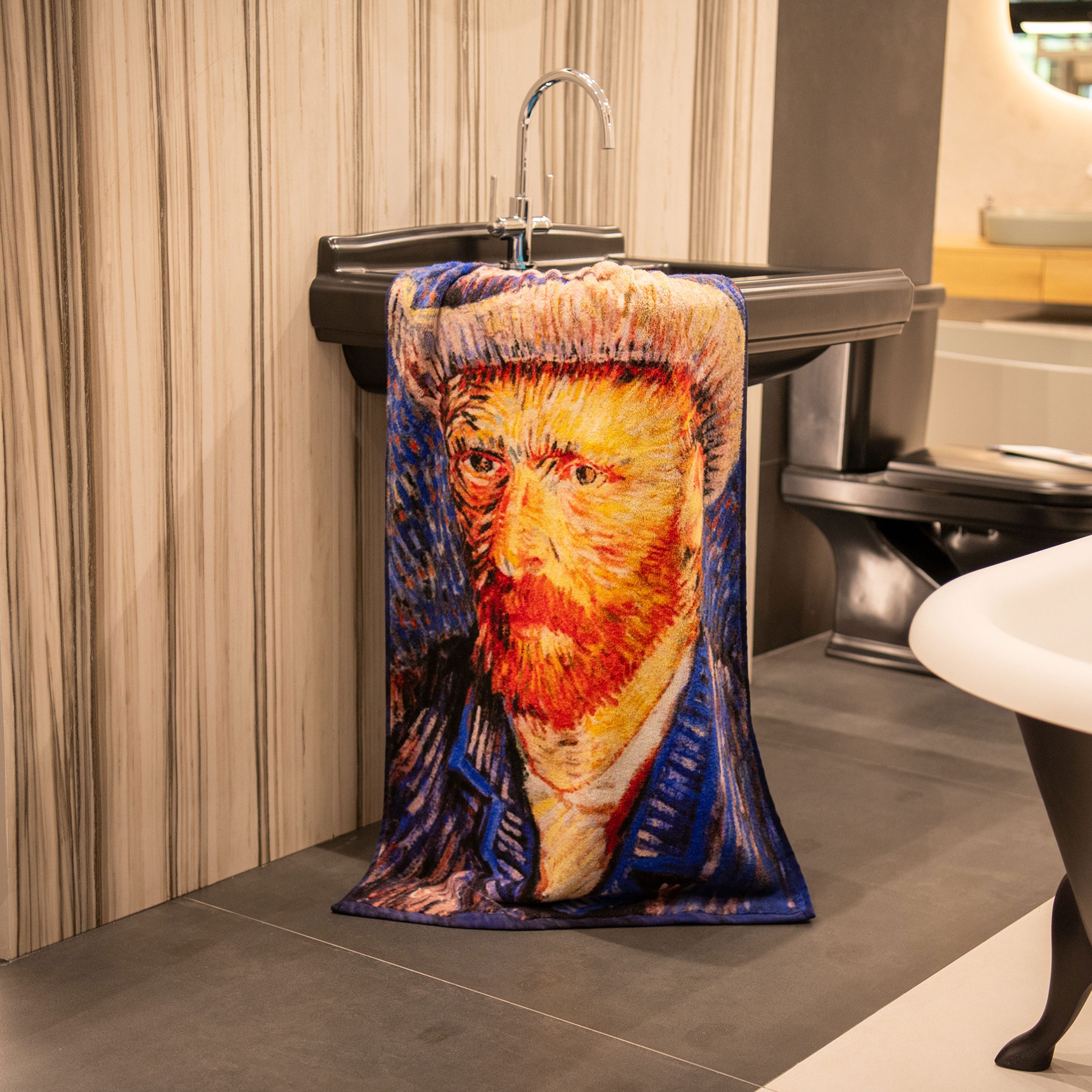 Zwoltex Handtücher Van Gogh Selbstbildnis Gästehandtuch Set 600 g/m² bedruckt, (50x100 cm 60° waschbar OEKO-TEX 100% GOTS Baumwolle Trockner), Hochwertig bedrucktes Baumwollhandtuch mit Motiv