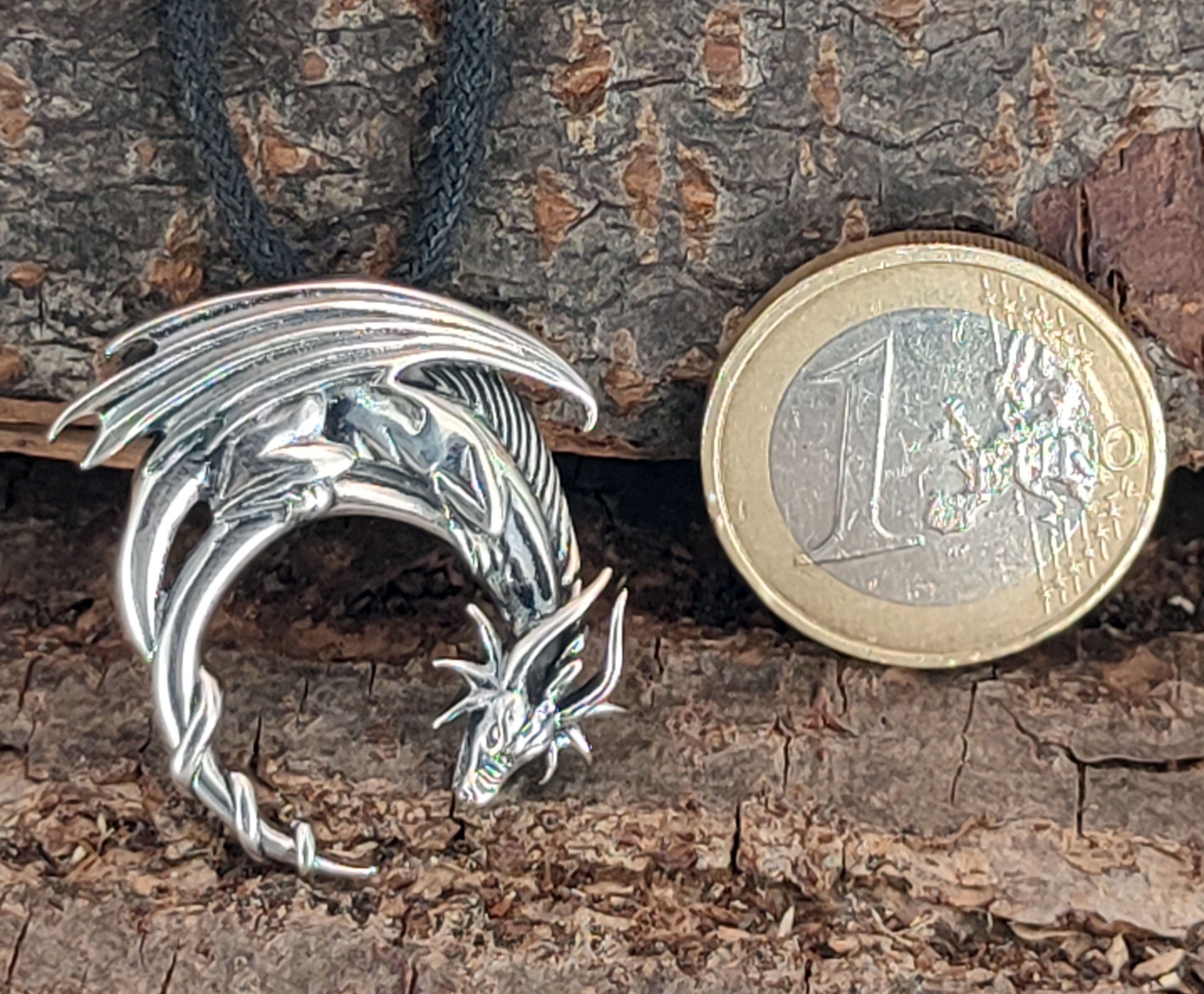Kiss of Leather Kettenanhänger 925 Drache Drachen Sterling Silber Dragon