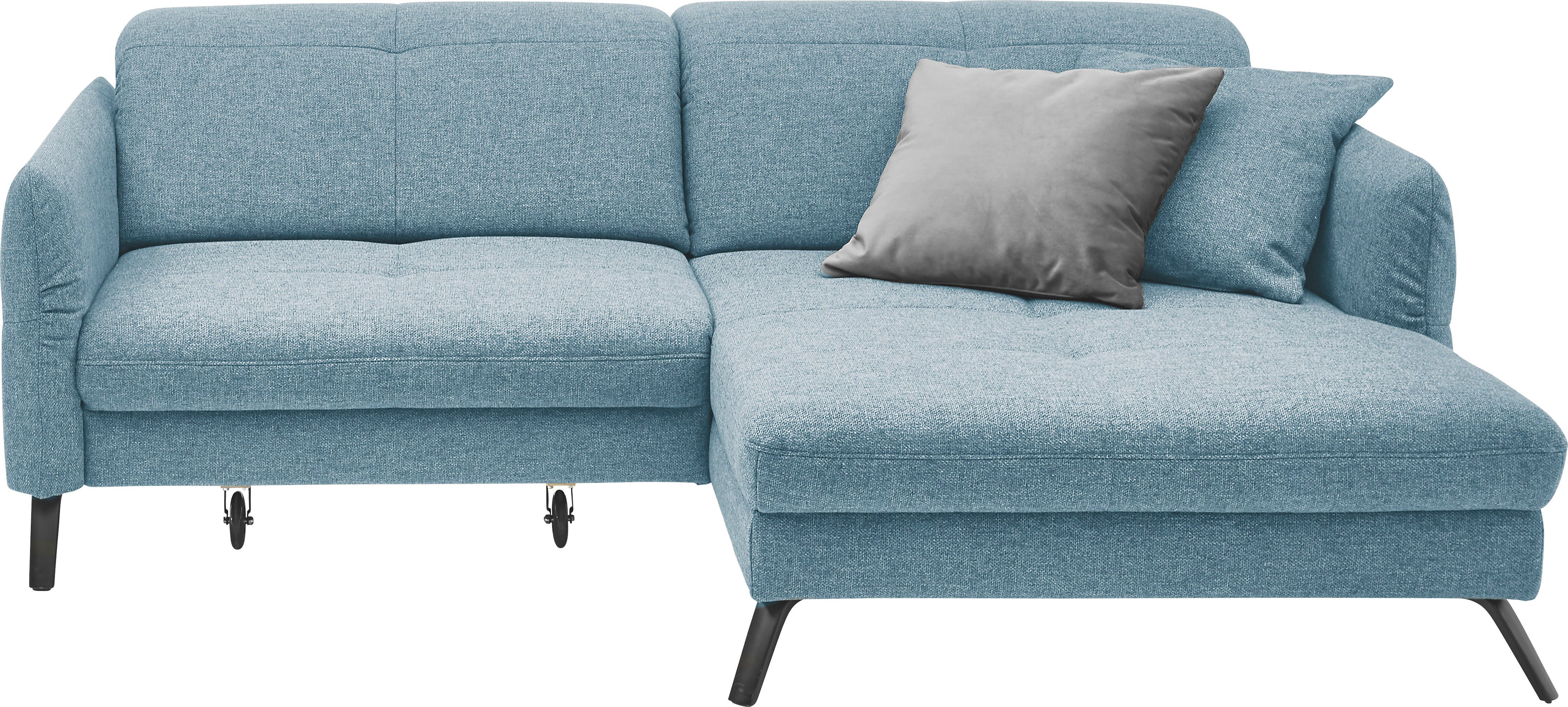 set one by Musterring Ecksofa SO 4400 V, wahlweise mit motorischer Bettfunktion & Kopfverstellung, Fuß schwarz