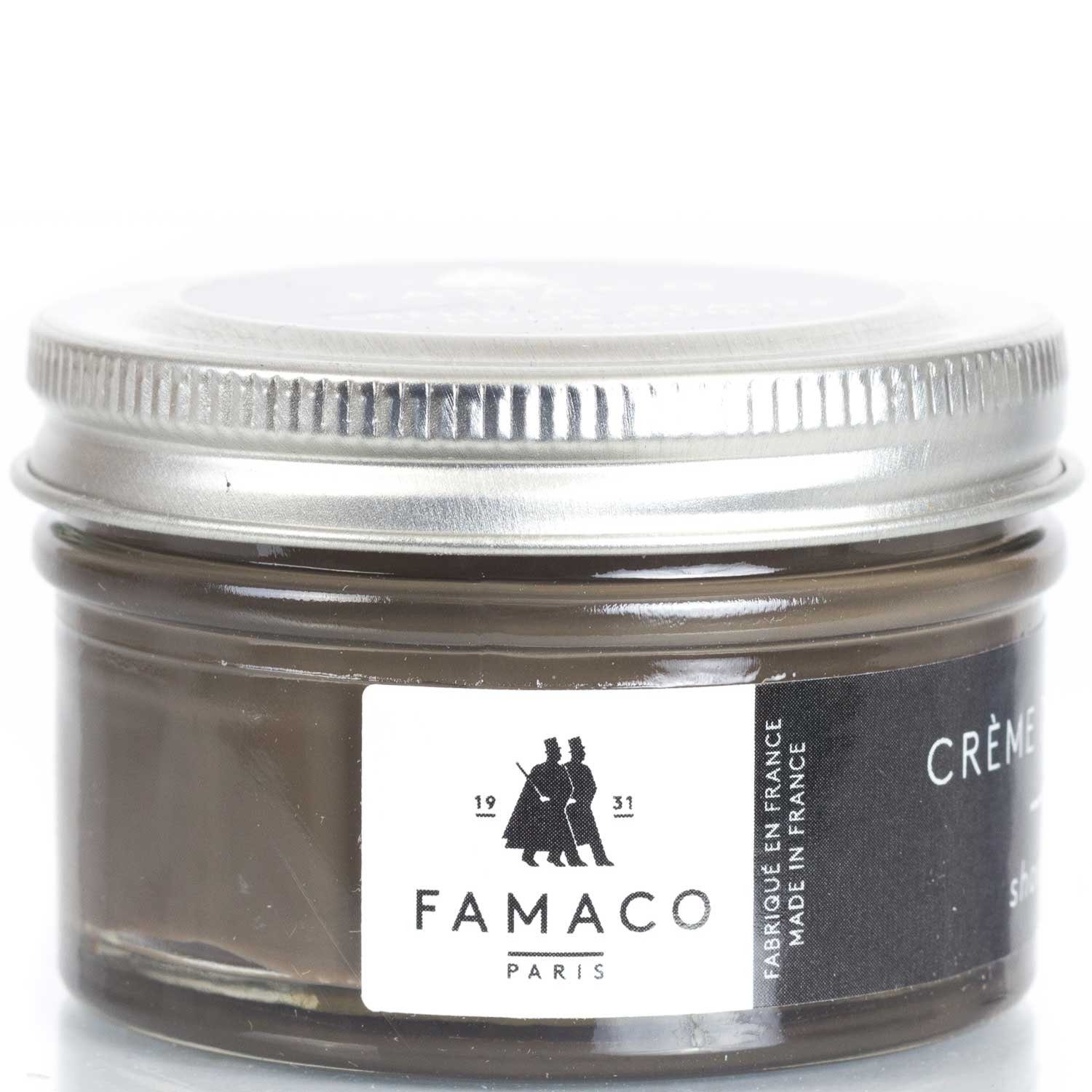 FAMACO Ledercreme Schuhemulsion für Glattleder 50 ml Khaki-Töne Schuhcreme