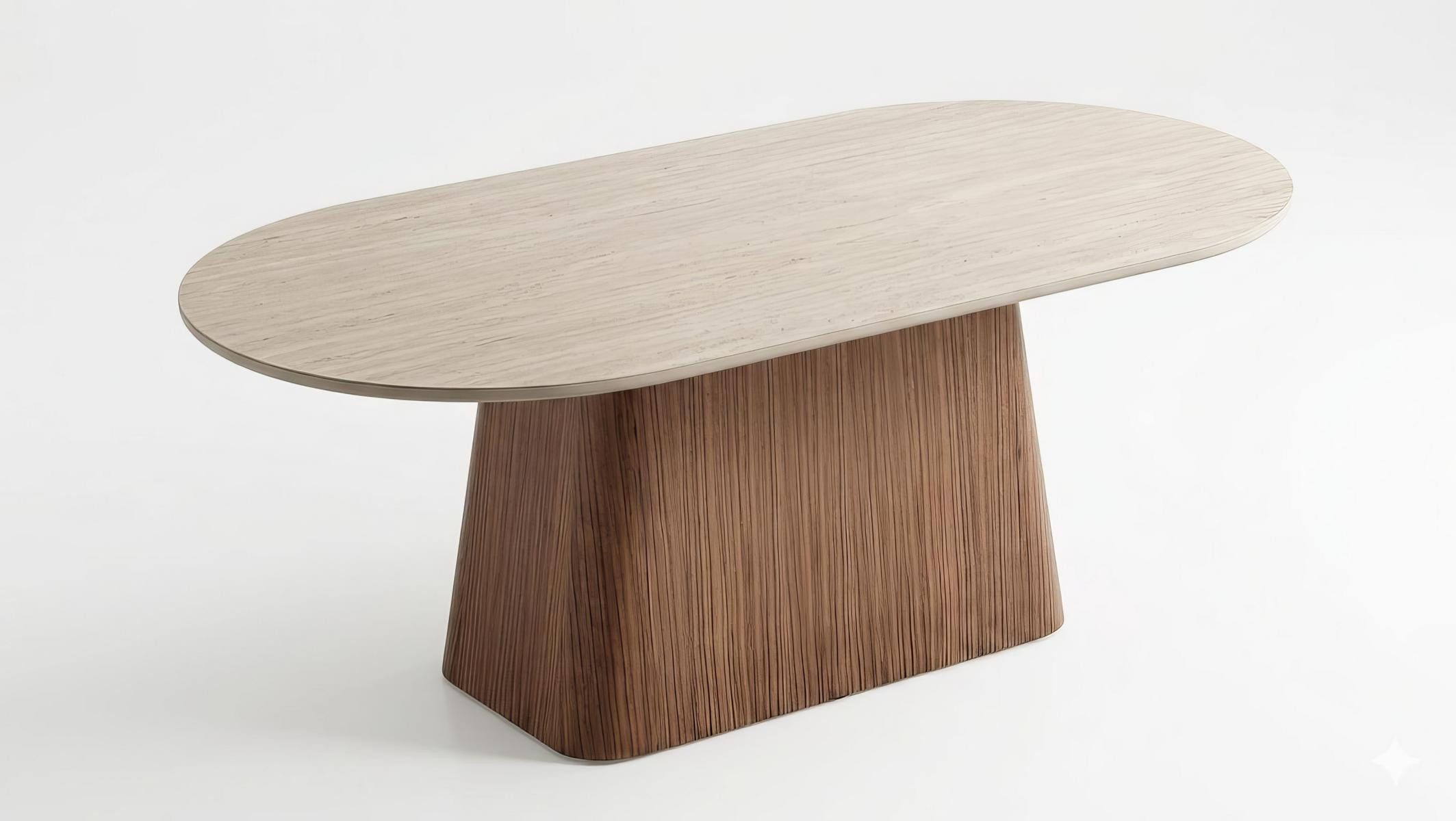 JVmoebel Esstisch Esstisch Modern Beige Edel Kuechentisch Speisetisch Massivholz Oval, Made in Europa
