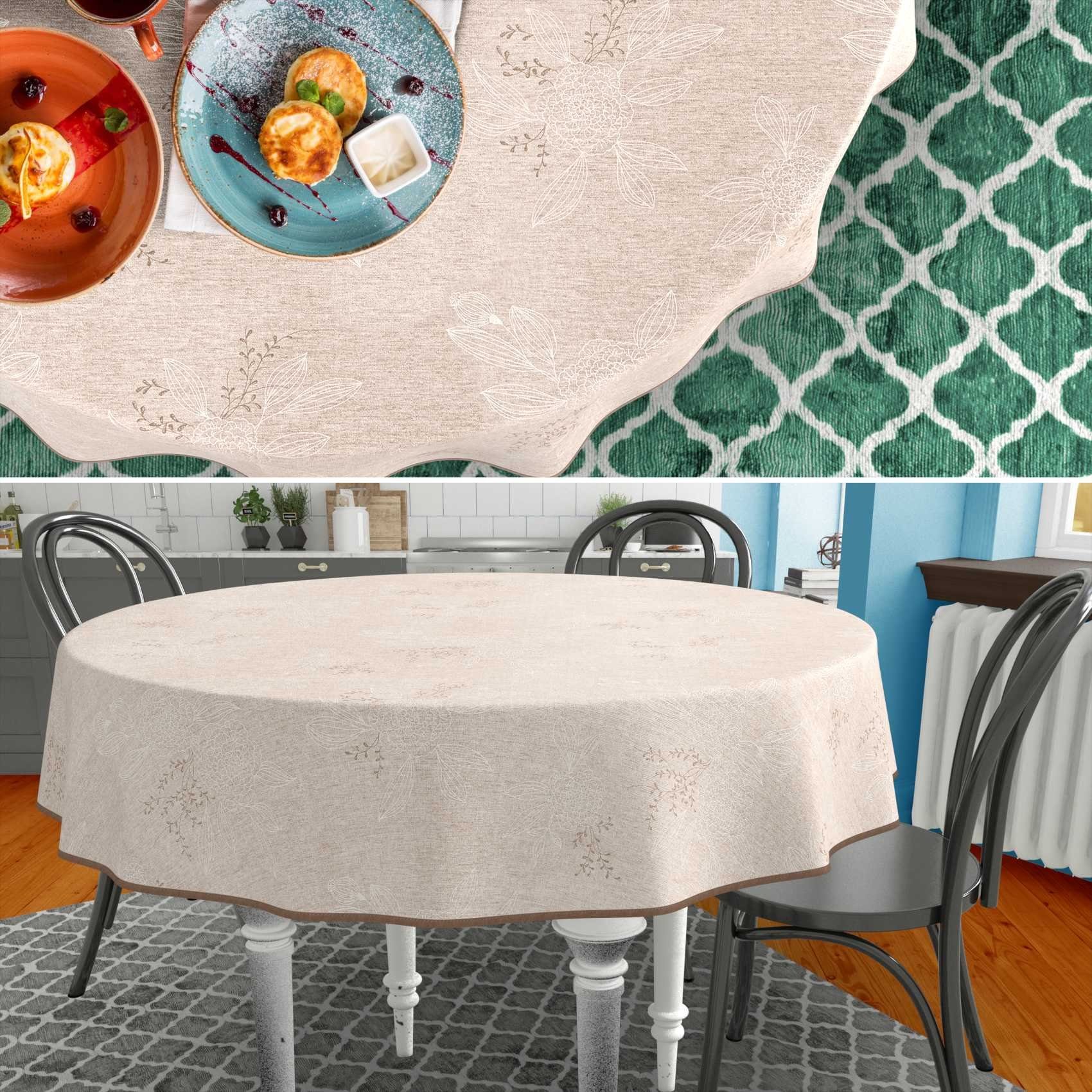 ANRO Tischdecke aus Stoff mit Blumen Pflanzen wasserabweisend Tischtuch Tis günstig online kaufen