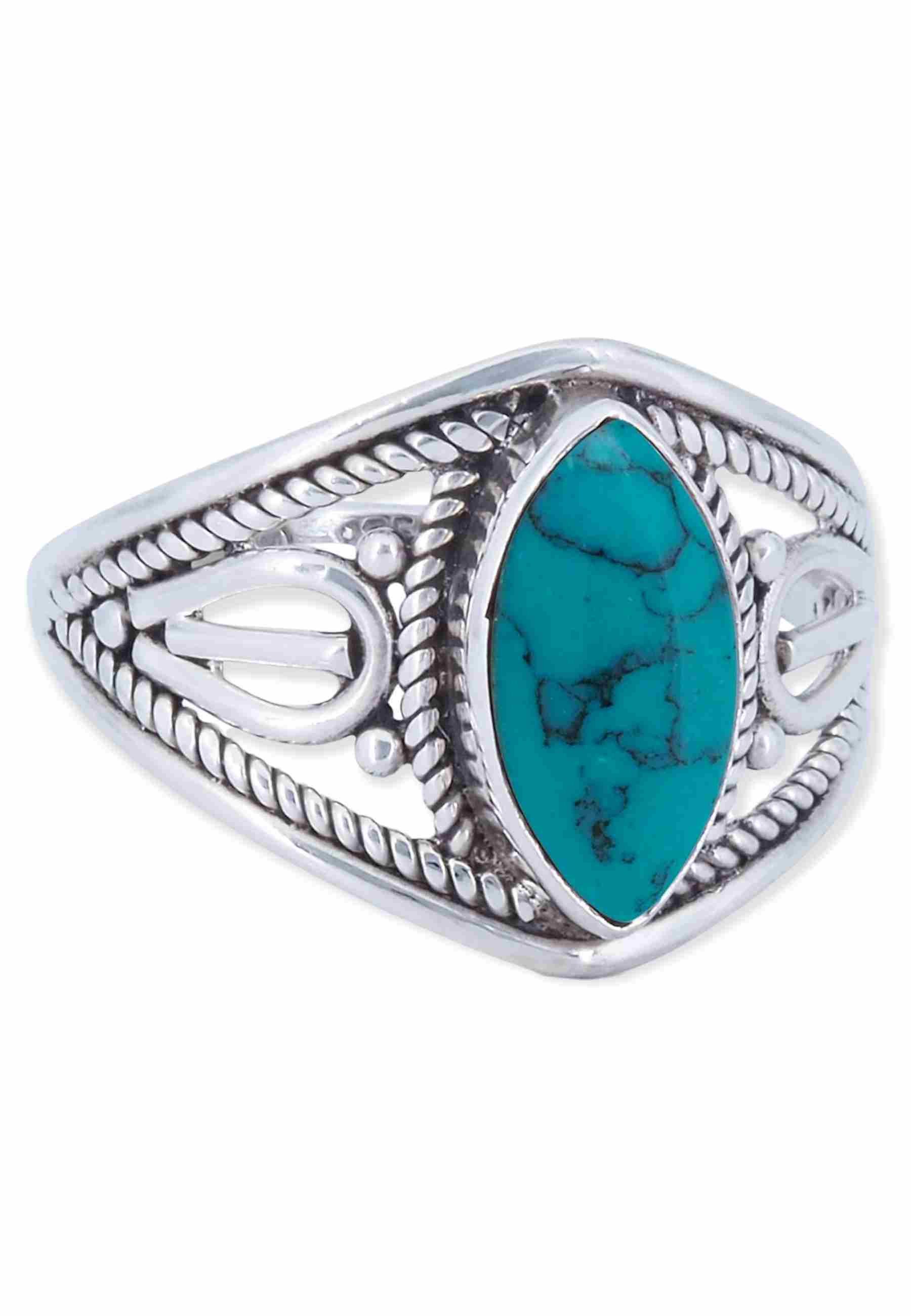 mantraroma Silberring DAHAB Ellipse aus 925 Silber mit Türkis (Ring mit Sch günstig online kaufen