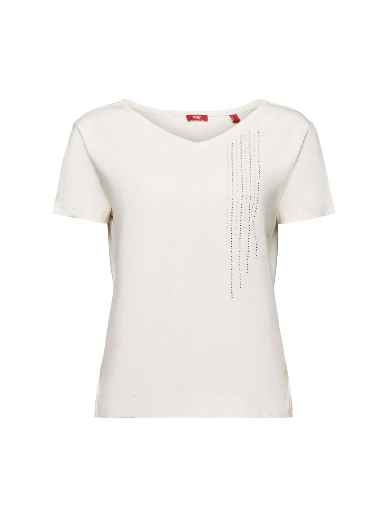 Esprit Collection T-Shirt Jersey-T-Shirt mit Strass-Detail (1-tlg)