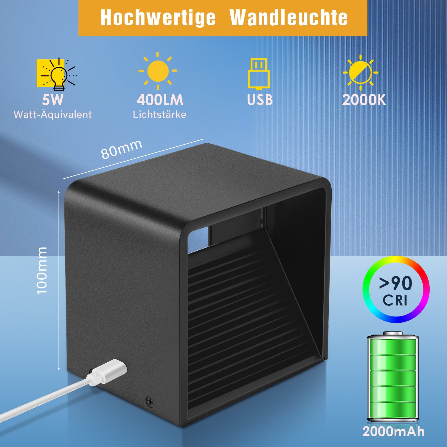WILGOON LED Wandleuchte Akku Wandleuchte mit günstig online kaufen