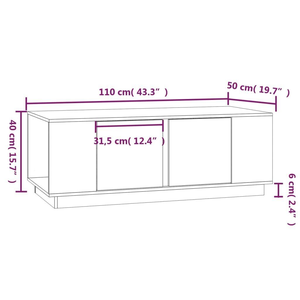 Massivholz vidaXL cm Couchtisch Honigbraun | (1-St) 110x50x40 Honigbraun Honigbraun Couchtisch Kiefer