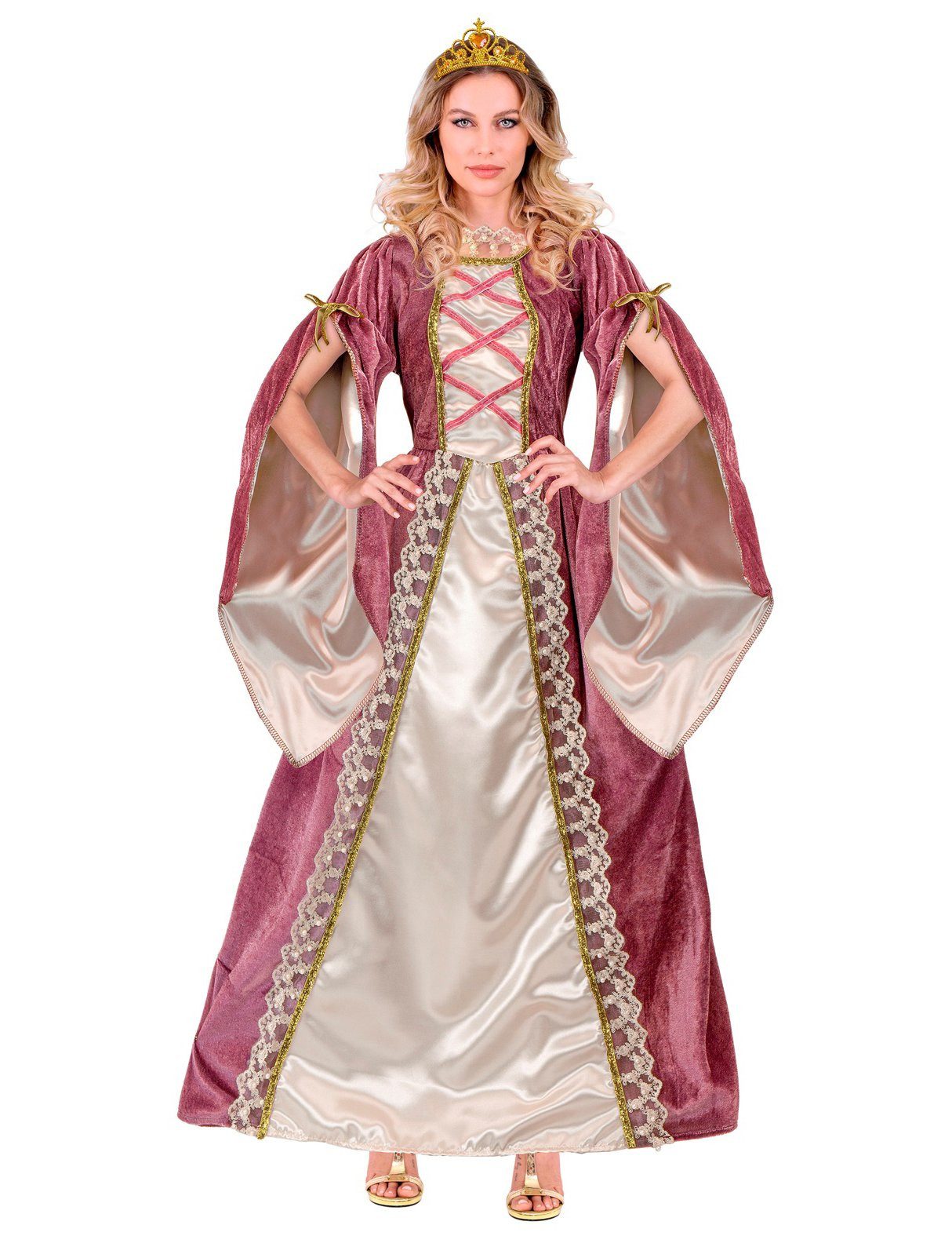 Widmann S.r.l. Kostüm Mittelalterliches Prinzessinnenkostüm für Damen rosa-weiss
