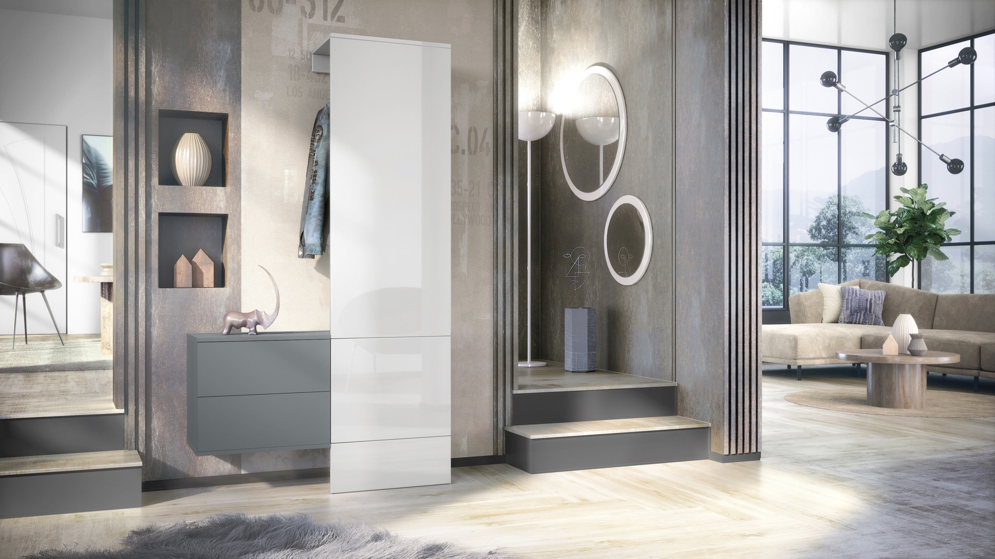 Vladon Garderoben-Set Carlton Set 2, (Wandgarderobe bestehend aus, 1 Paneel günstig online kaufen