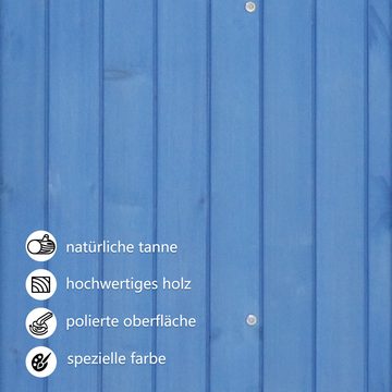 Tongtong Gerätehaus Geräteschuppen,Gartenschrank,BxTxH:124x46x174cm, Grau/Grün/Blau, (Holzhütte, 1 St., Gartenhaus), auch für kleine Gärten geeignet