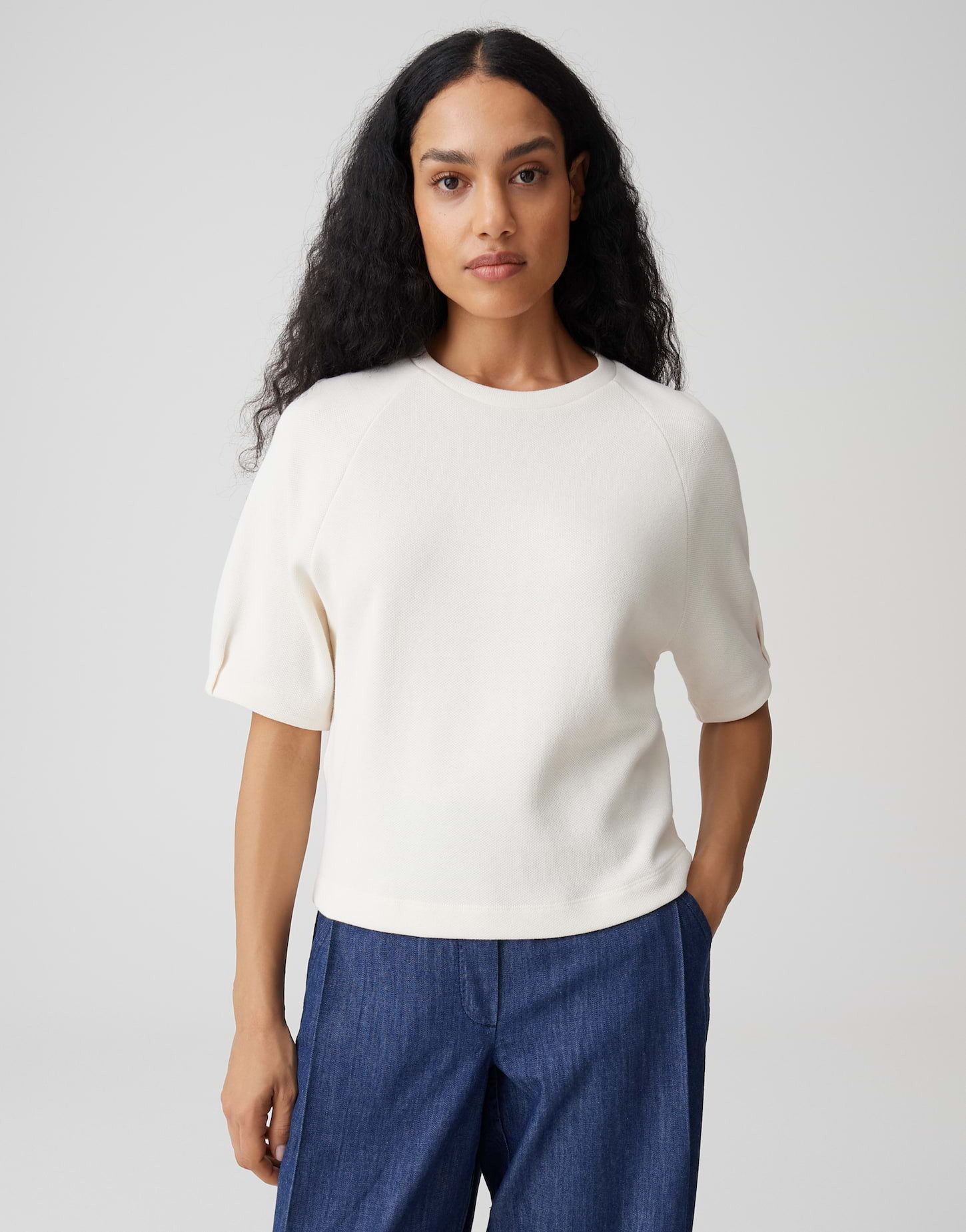 OPUS Sweatshirt Guschel aus Sweatware mit Piqué Optik Raglanärmel, weicher Griff, Casual – ideal für Alltag und moderne Look