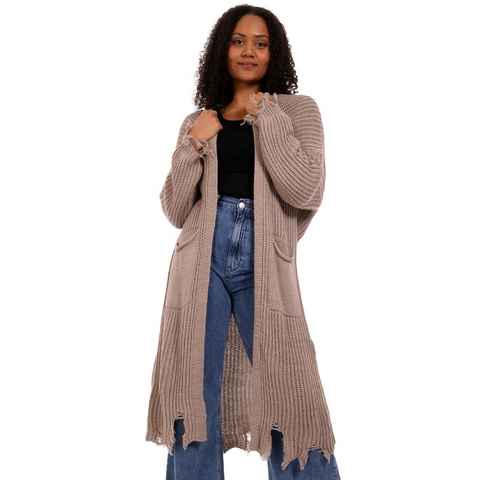 YC Fashion & Style Cardigan Destroyed Strickjacke mit Taschen (1-tlg) casual, mit langen Ärmeln