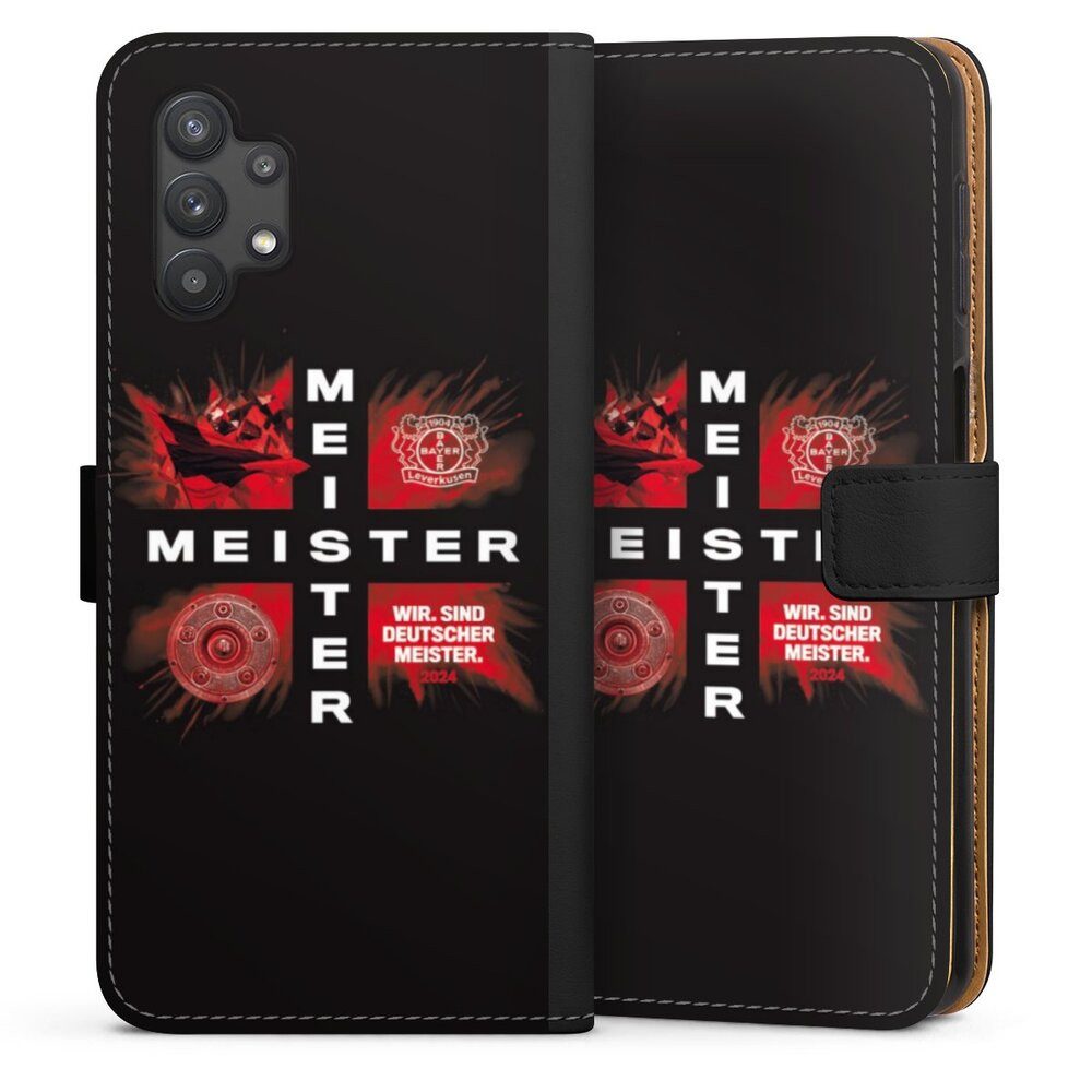 DeinDesign Handyhülle Bayer 04 Leverkusen Meister Offizielles Lizenzprodukt, Samsung Galaxy A32 5G Hülle Handy Flip Case Wallet Cover