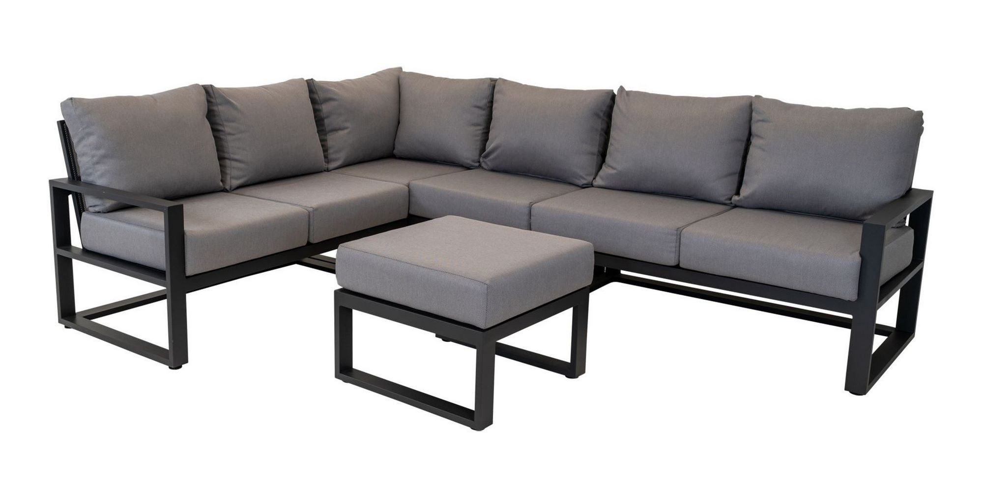Lesli Living Gartenlounge-Set Lesli Living Dining-Eck-Lounge-Set "Tormenta Negro" 285x205cm