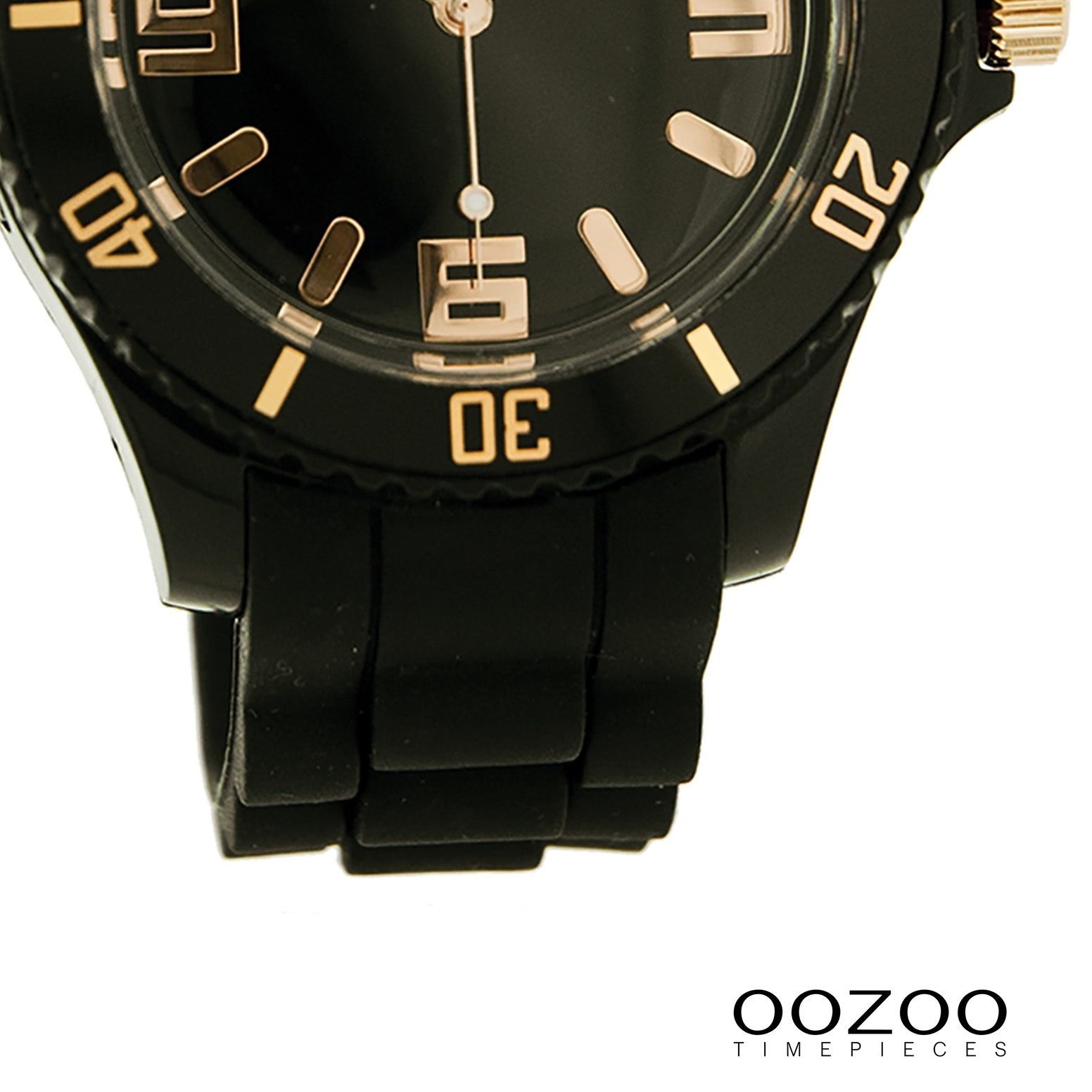 OOZOO Quarzuhr Oozoo Damen Armbanduhr blau Analog, (Analoguhr), Damenuhr rund, groß (ca. 43mm) Silikonarmband, Fashion-Style