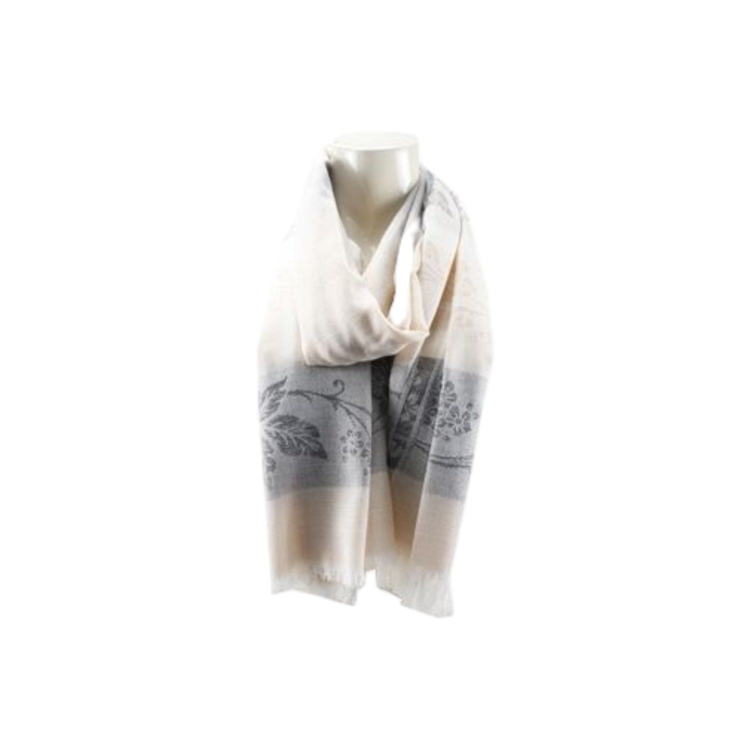 Schal Damen Schal mit Blumen Muster » Fransenschal seidig weich