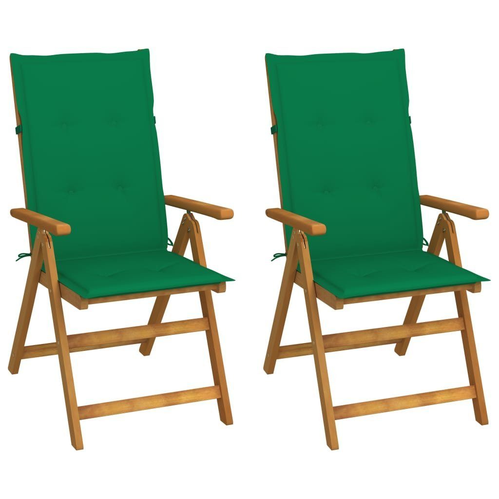 furnicato Gartenstuhl Garten-Liegestühle 2 Stk. mit Kissen Akazie Massivholz | Stühle