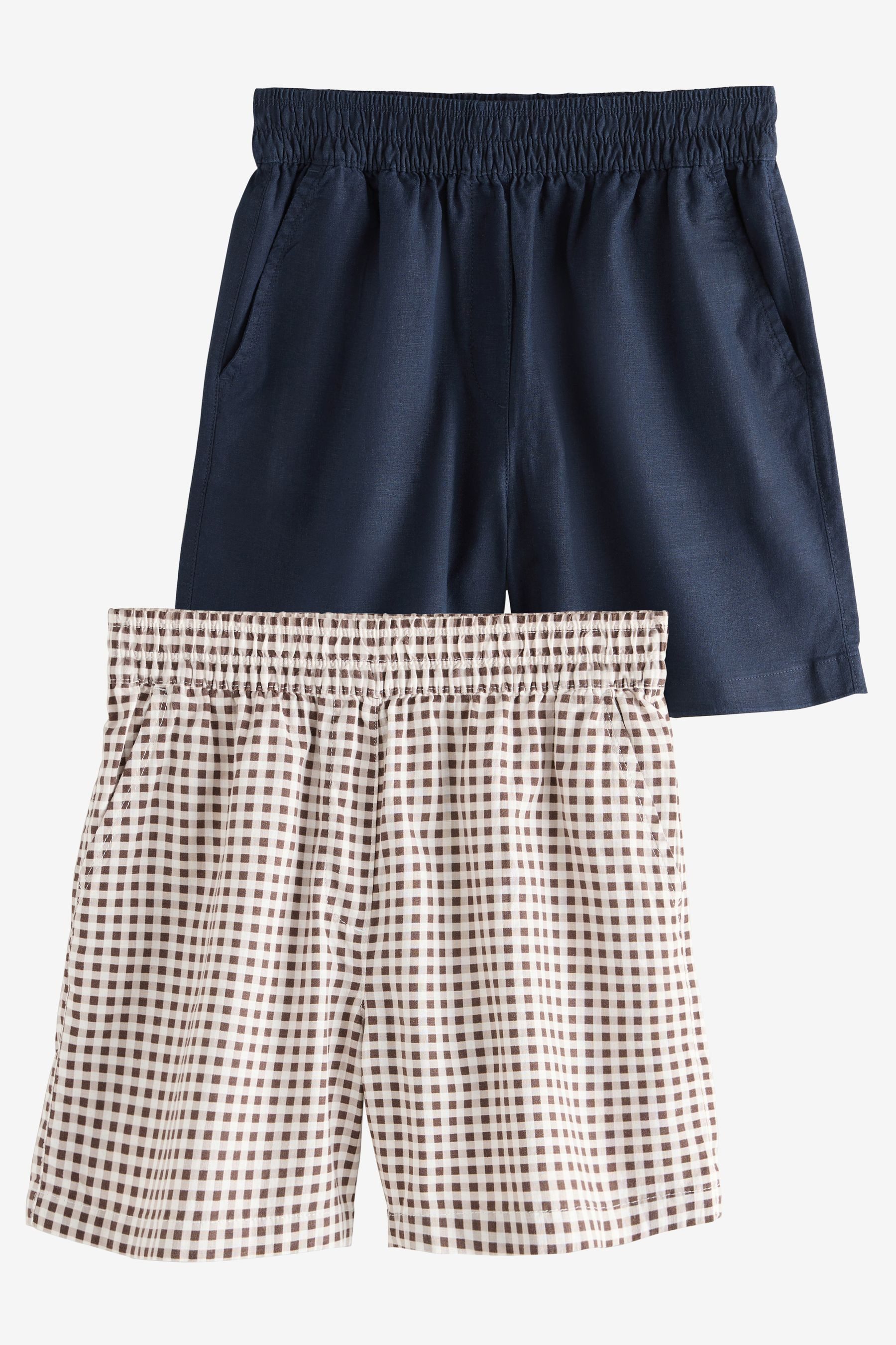 Next Shorts Shorts aus Stretch-Leinenmix, 2er-Pack, Kurzgröße (2-tlg)