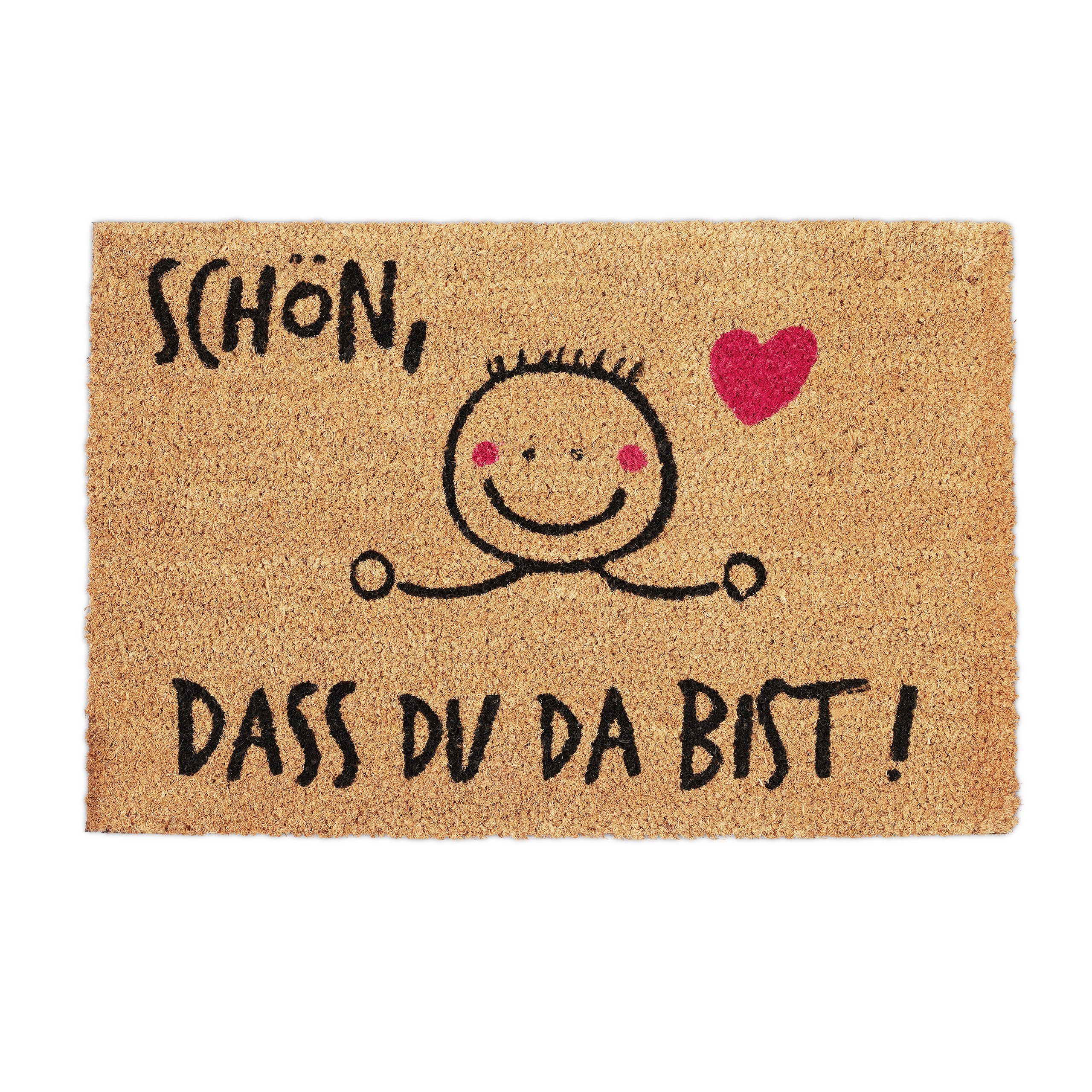 relaxdays Fußmatte Kokos SCHÖN, DASS DU günstig online kaufen