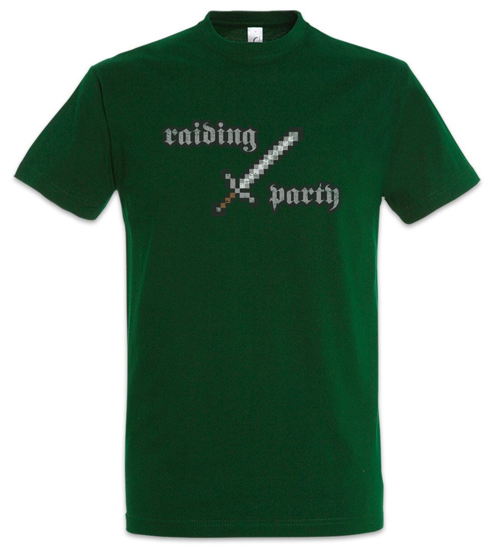 Urban Backwoods Print-Shirt Raiding Party Herren T-Shirt MMO MMORPG Raid Party RPG Role Play (1-tlg) Rollenspiel Healer Heiler Dungeons