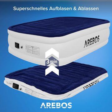 Arebos Luftbett Luftmatratze Aufblasbare Matratze Selbstaufblasend mit Pumpe, (Stück, Blau / Weiß Einzeln)