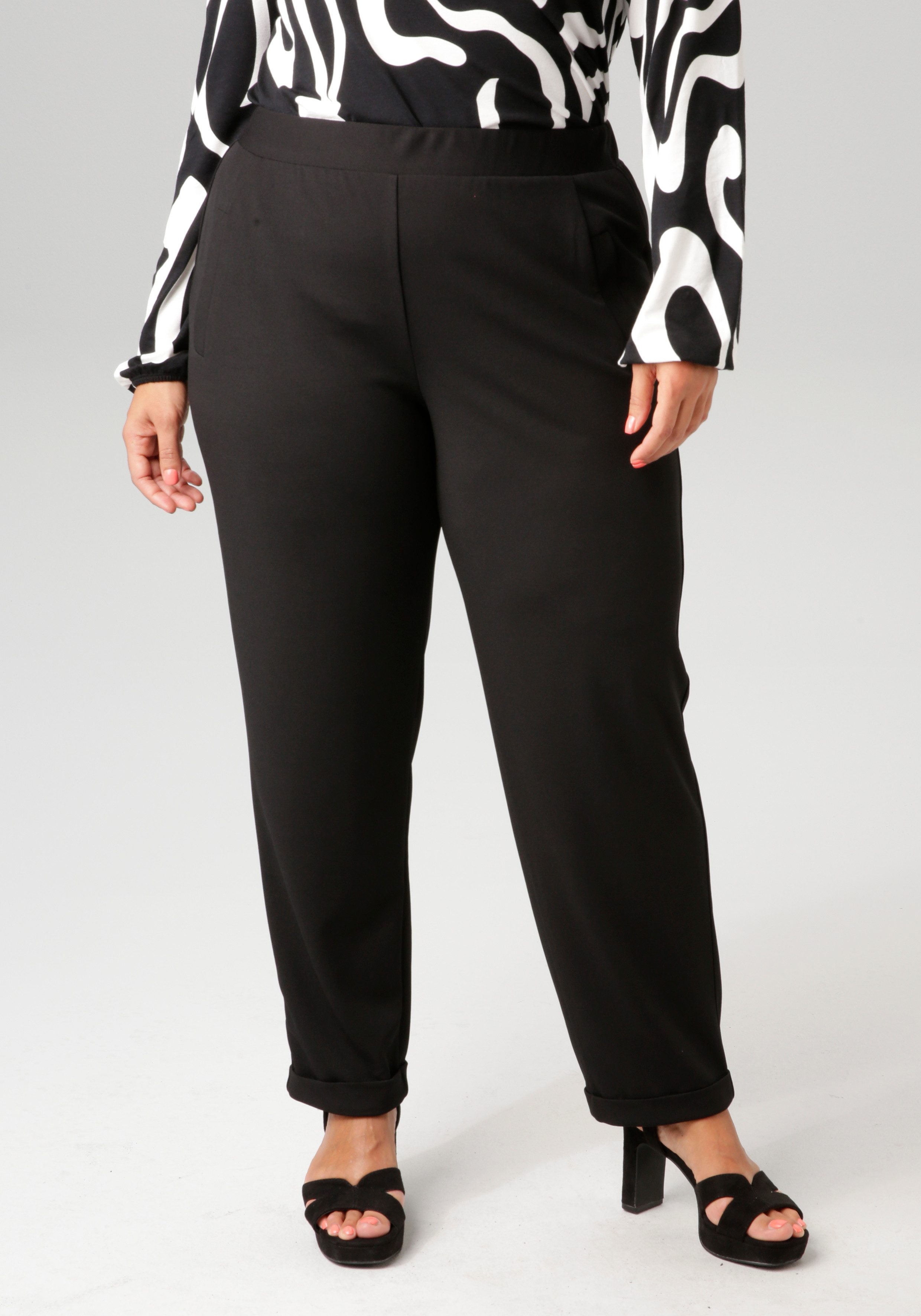Aniston PLUS Schlupfhose aus elastischer Scuba-Crepé-Qualität günstig online kaufen
