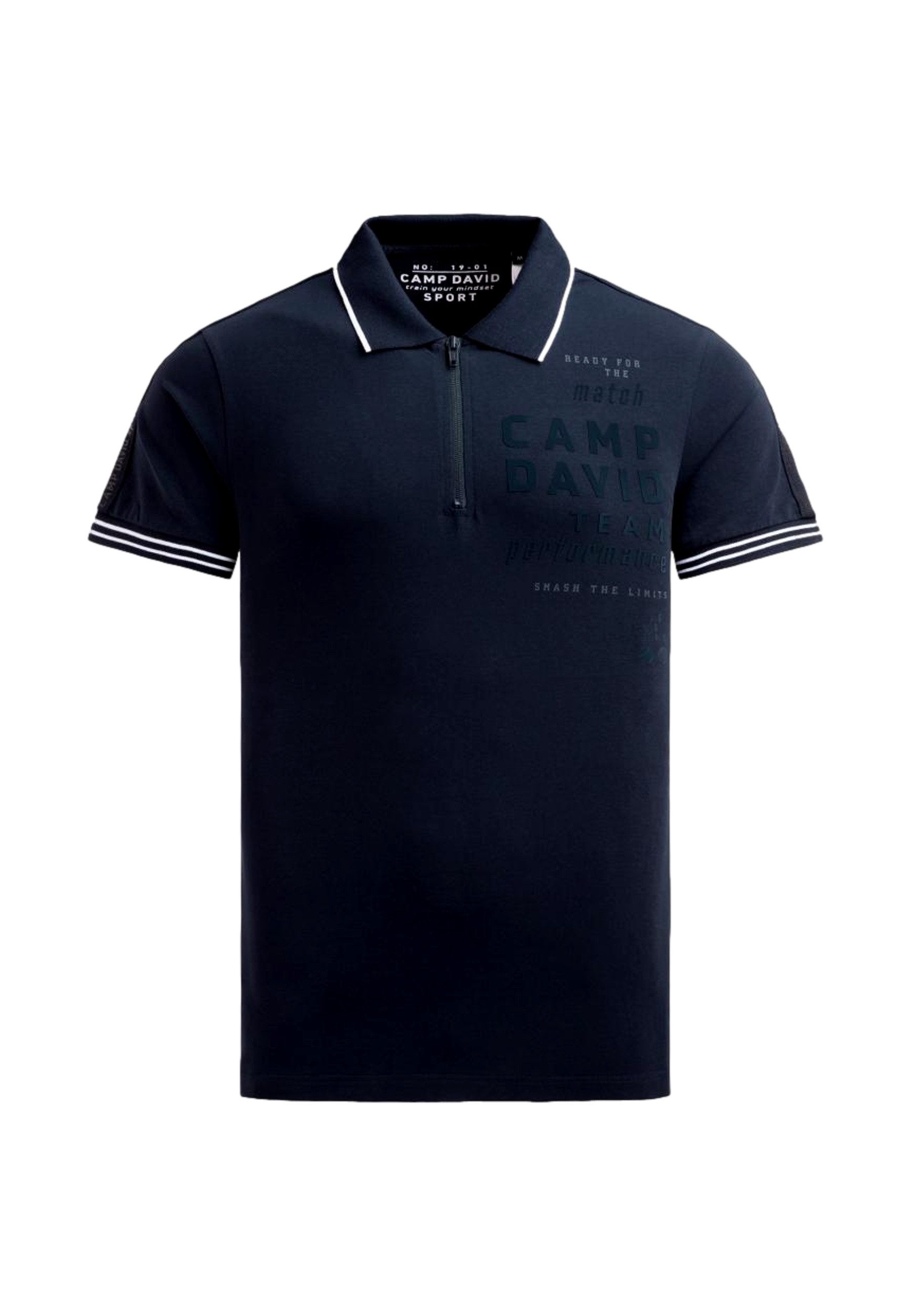 CAMP DAVID Poloshirt Poloshirt Game.Set.Match Kurzarmshirt mit (1-tlg., 1)