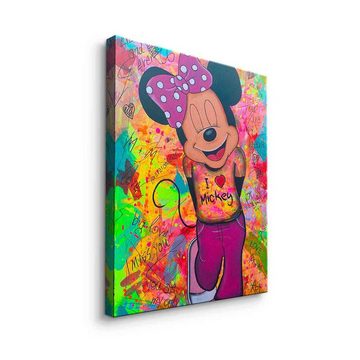 DOTCOMCANVAS® Leinwandbild Minni Loves Mickey, Leinwandbild Minni Loves Mickey Mouse Micky Maus Pop Art comic