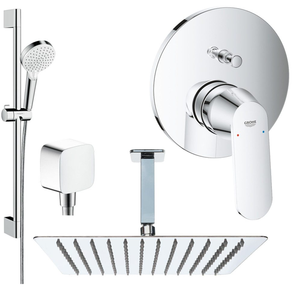 Duscharmatur Eurosmart Cosmopolitan Duschsystem, Hansgrohe Brausegarnitur, Decke