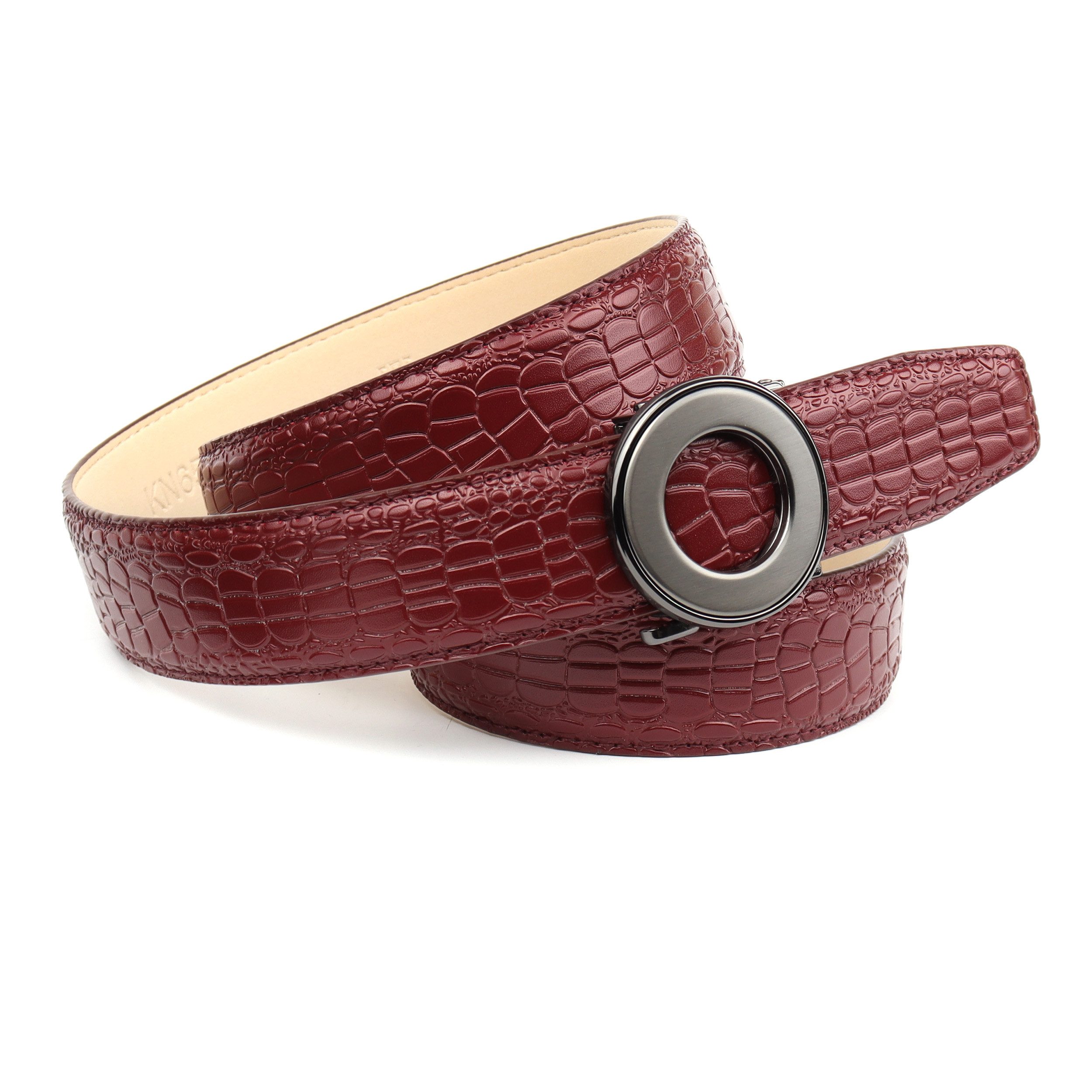 Anthoni Crown Ledergürtel mit auffallender Schließe, abgesteppte Ränder, he günstig online kaufen