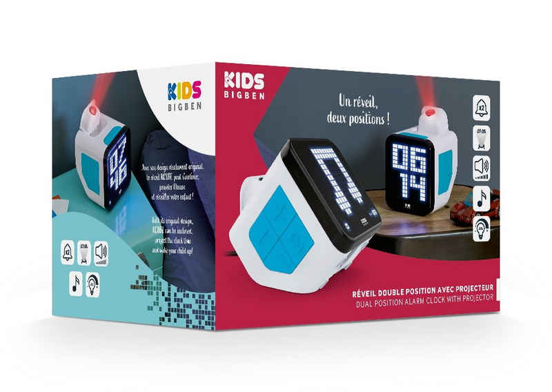 BigBen Kinderwecker Bigben Будильники Kids Retro Cube Будильники Projektor weiß blau AU386684